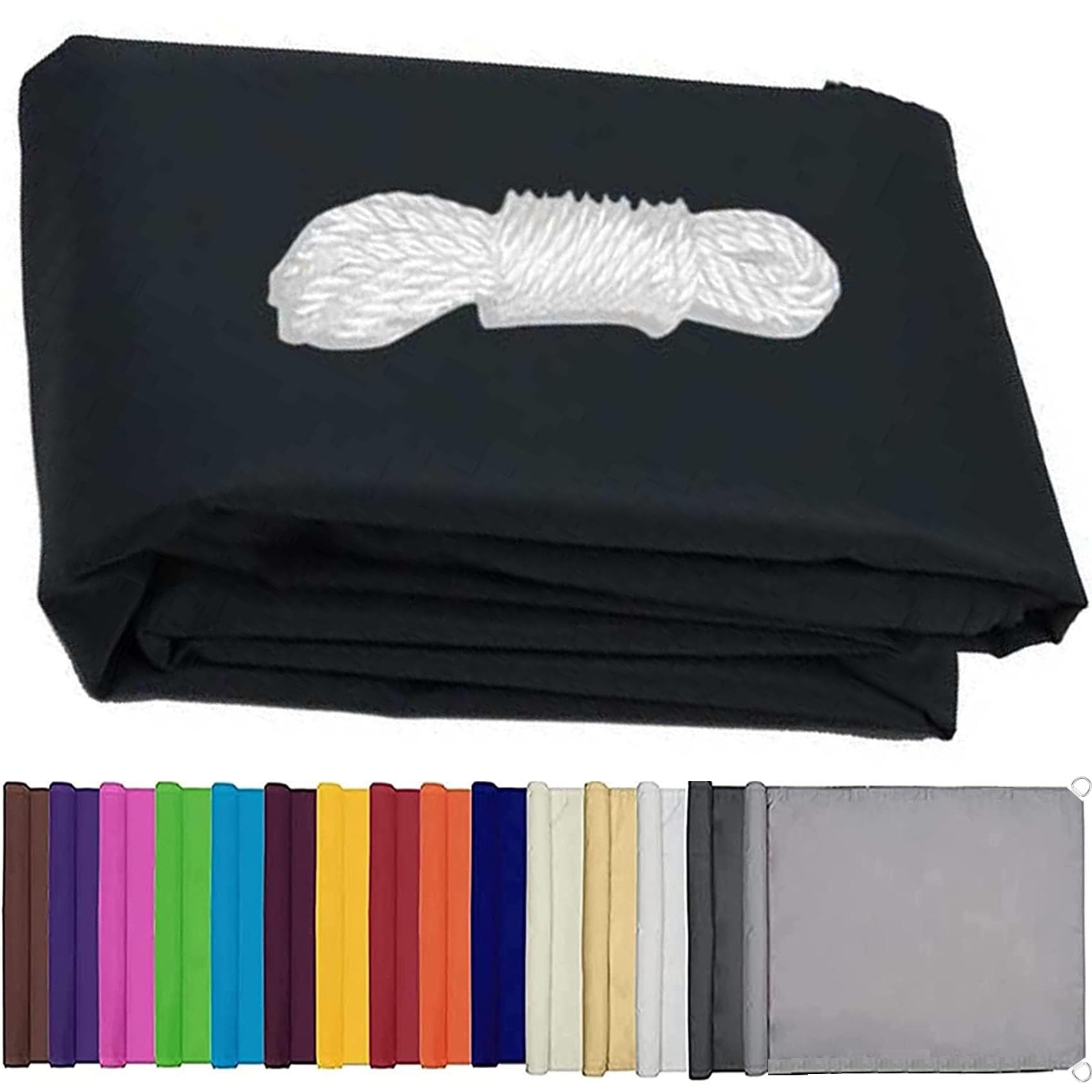 Voile d'ombrage extérieur noir pare-soleil anti-UV jardin et terrasse
