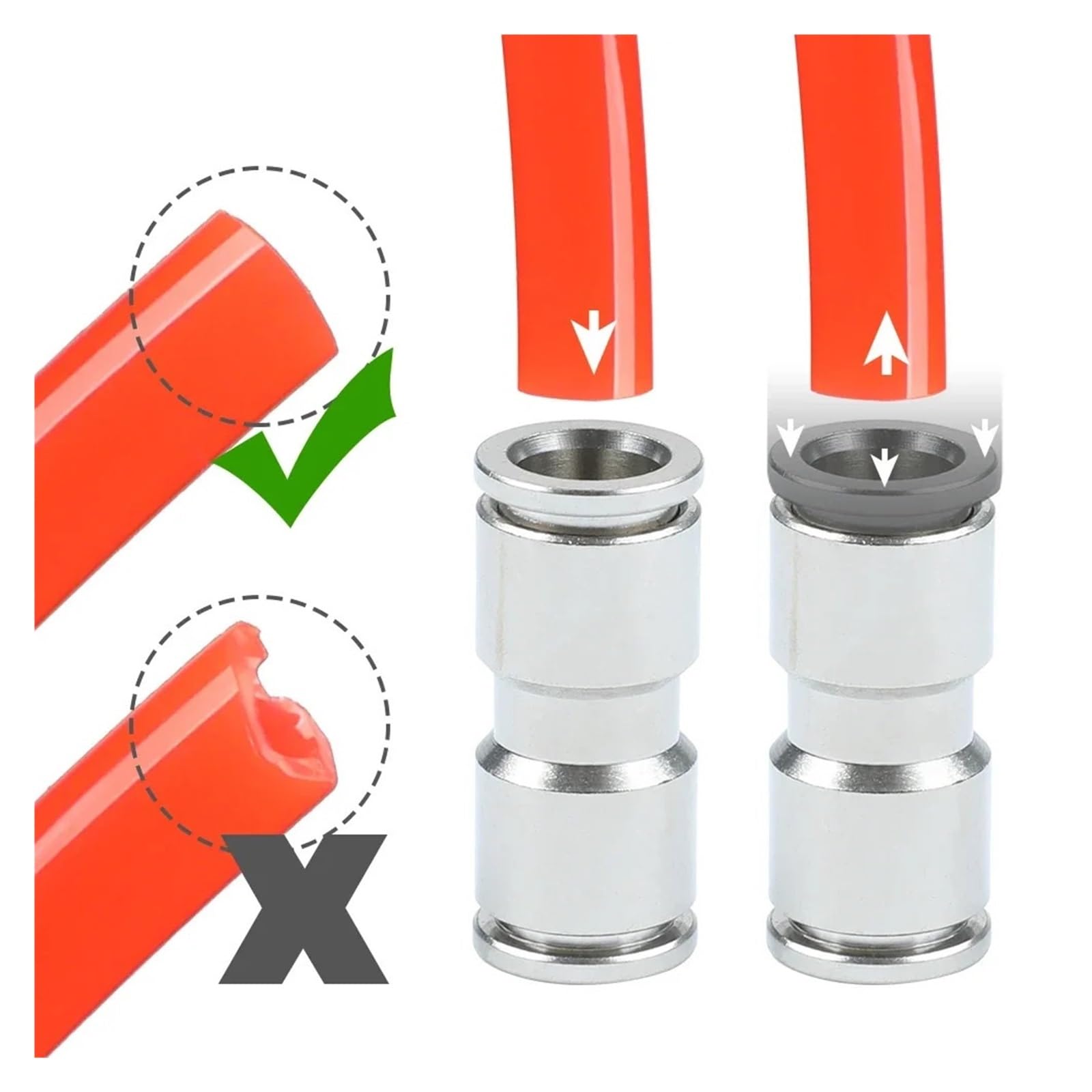 5 Pcs Metall Pneumatische Verbindung Luft Rohr Vernickelt Messing Fitting Rohr Armaturen Schlauch Anschluss PU 4-12mm Lot(PU10-10)