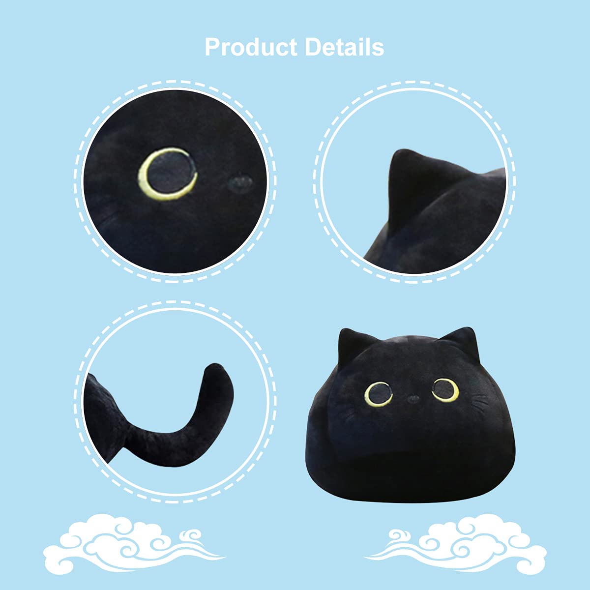 Doudou Chat Anniversaire Peluche Chat Noir Anniversaire 35,5 Cm - Cadeau  Mignon Avec Chapeau Et Gâteau Peluche Oreiller, image size:1200x1200