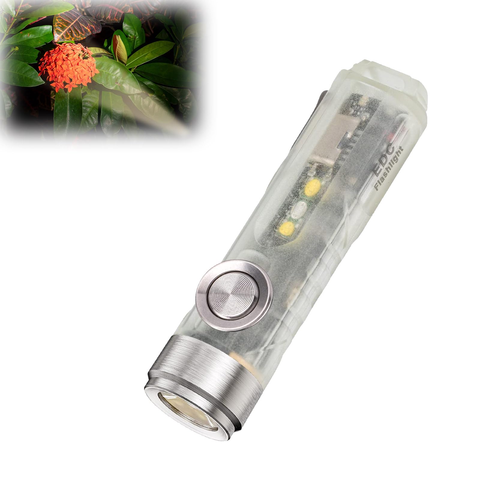 A5 Pocket Torch LED High 450 Lumens Mini Torch with Sidelight, USB C Rechargeable EDC Keyring Torch for Camping, Hiking, Outdoors