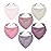 NISXABEBE Muslin Baby Bibs,Soft Triangular Baby Bandana Drool Bibs for Baby Boy Girl,Solid Colors Bib for Drooling Teething 6 Pack(Grils)