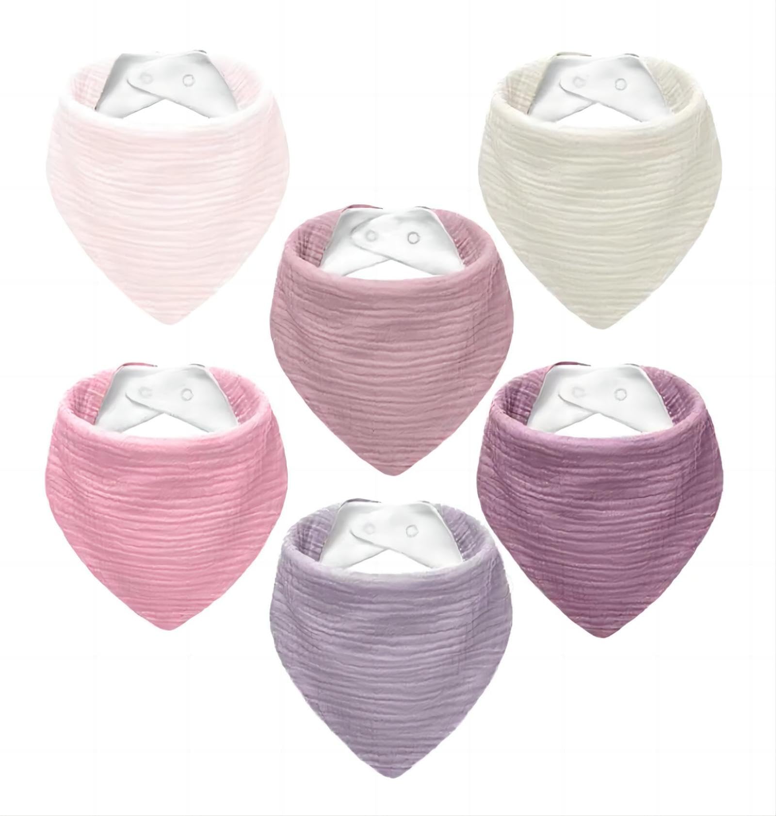 NISXABEBE 6 Stück Lätzchen Baby Musselin Viereckige Halstuch Babies Verstellbare Lätzchen für Junge und Mädche