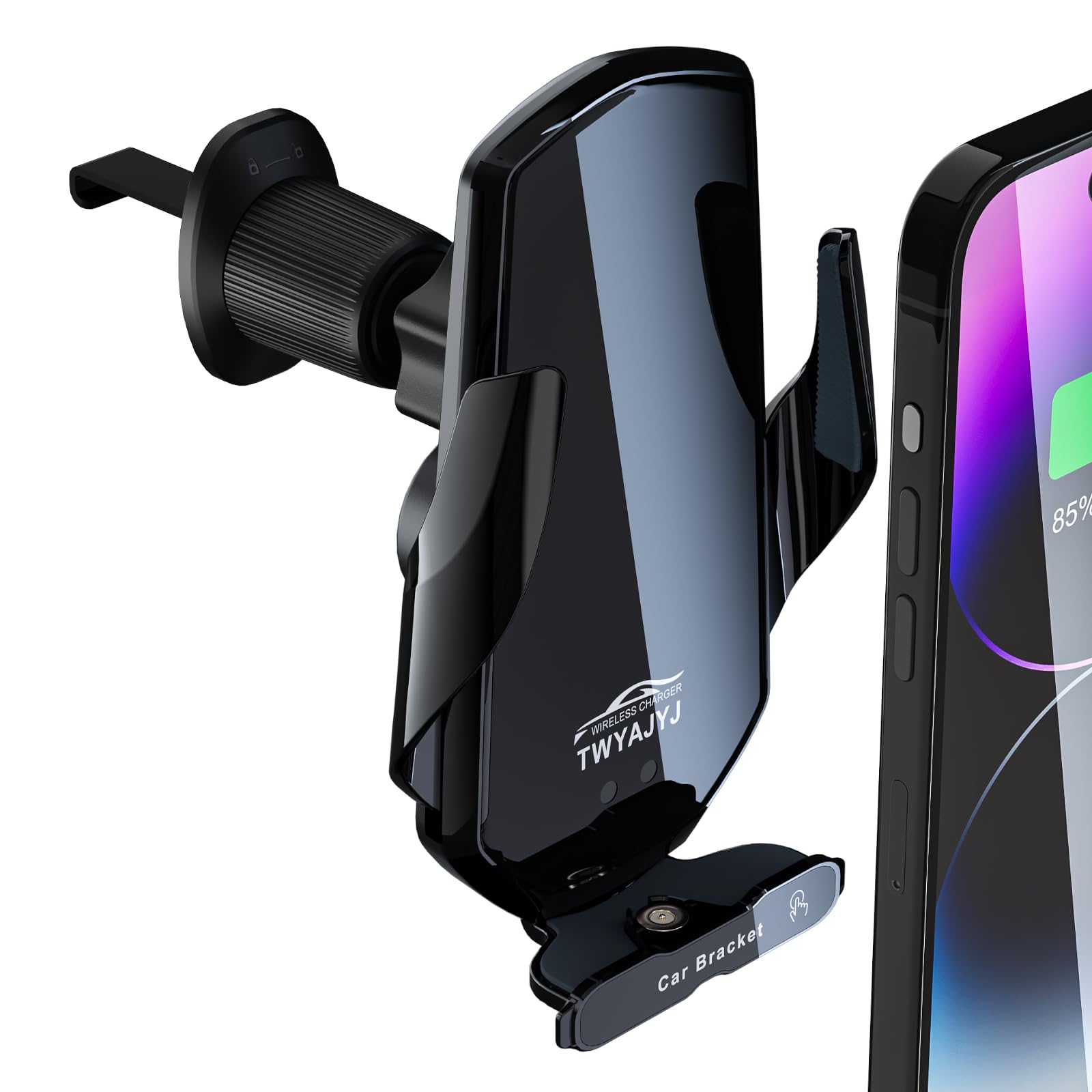 Handyhalterung Auto mit Ladefunktion, 15W Qi Induktive Ladegerät Auto Automatische Klemmung, Autohalterung Induktives Laden Schnellladung für iPhone Samsung LG Xiaomi OnePlus