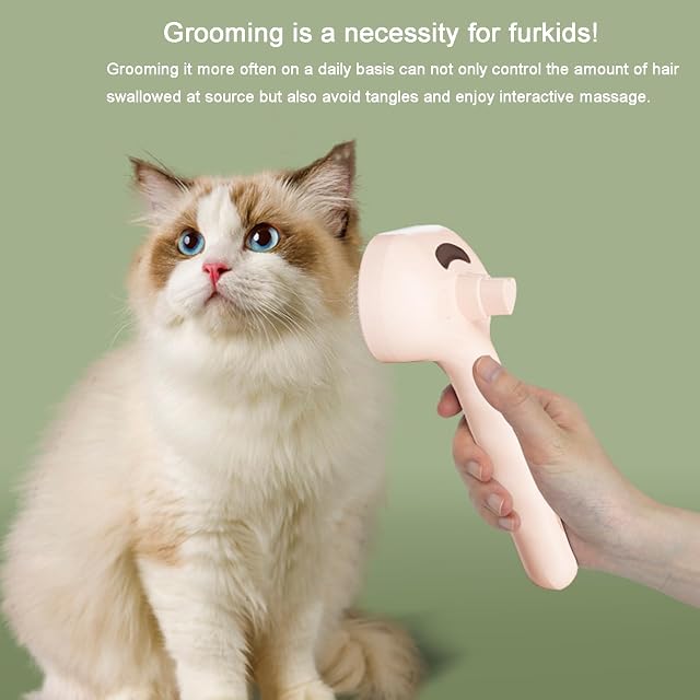 Foto 3 de 8 de Cepillo De Aseo De Mascotas Vaporizador, Steamy Pet Brush, Peine Para Perros Y Gatos, Cat Self Groomer