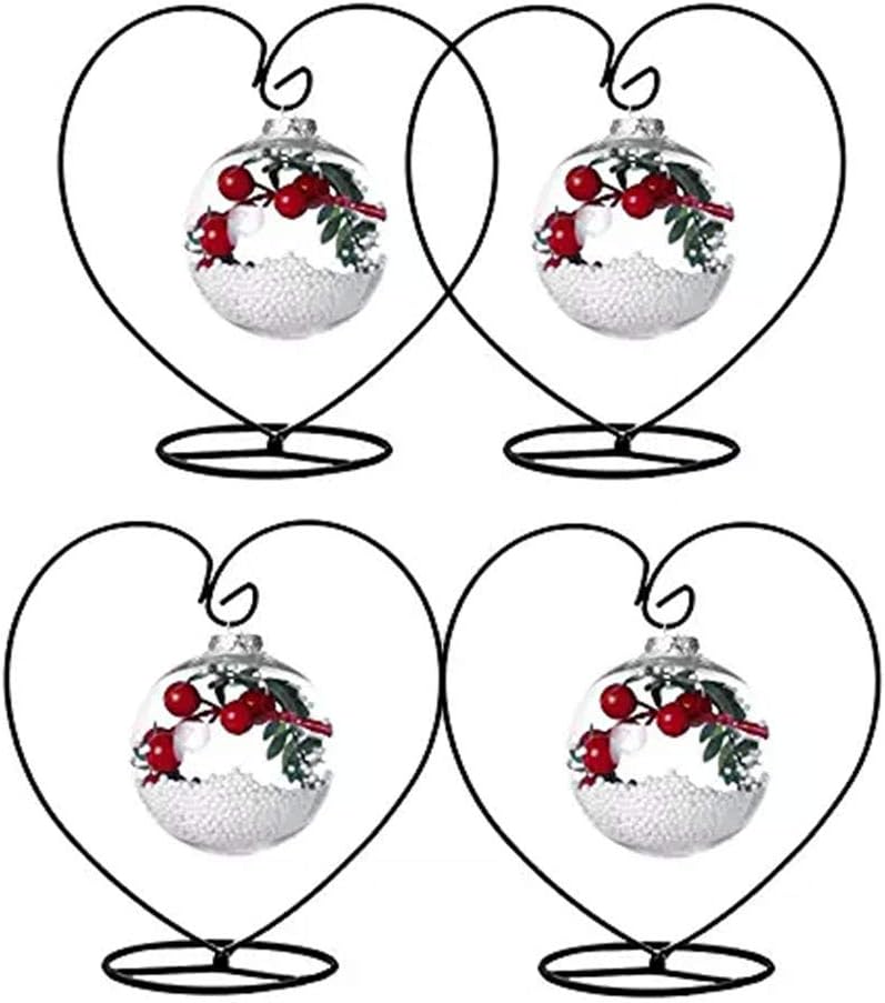 Archi 4 Pack Heart-Shaped Ornament Display Stand Iron Pothook Stand for Hanging Glass Terrarium