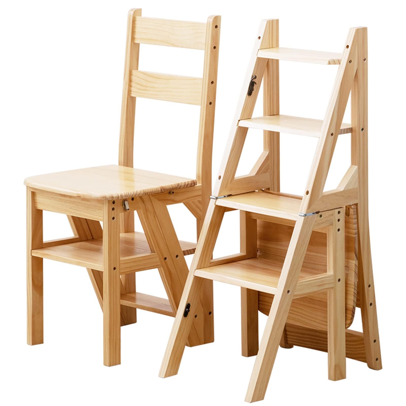 Keuken Houten Opstapje 4 Stap Opvouwbare Ladder Krukplank Draagbare Multifunctionele Veiligheid Antislip Huishoudelijke Kleine Voetkrukken Trappen Stoel