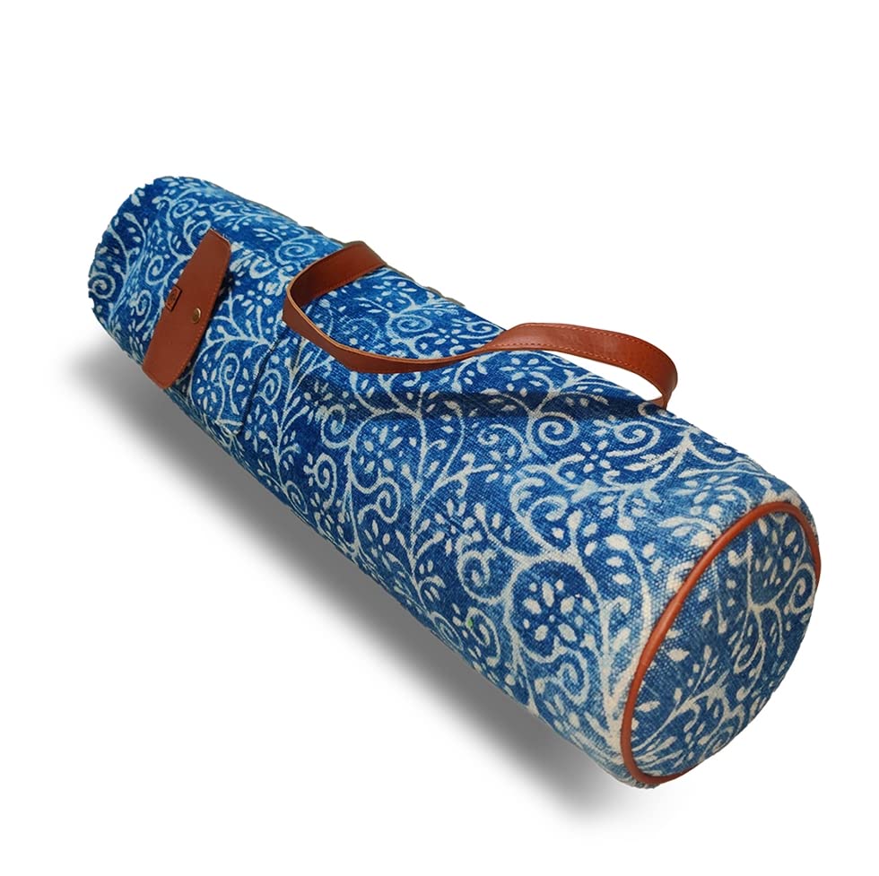 Alluring Blue 100% Cotton Yoga Bag - 27 x 6 inches | Peacoy-image-8