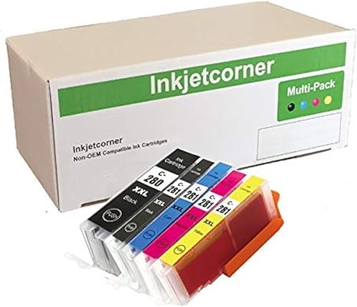 Inkjetcorner Cartucho de tinta de repuesto compatible para PGI-280XXL CLI-281XXL PGI 280 XXL CLI 281 XXL para uso con impresora TR8620A TS9520a