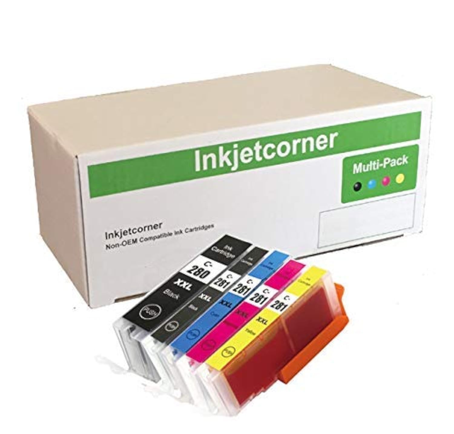 Inkjetcorner Compatible Ink Cartridge Replacement for PGI-280XXL CLI-281XXL PGI 280 XXL CLI 281 XXL for use with TR8620A TS9520a TS9521Ca TS702A