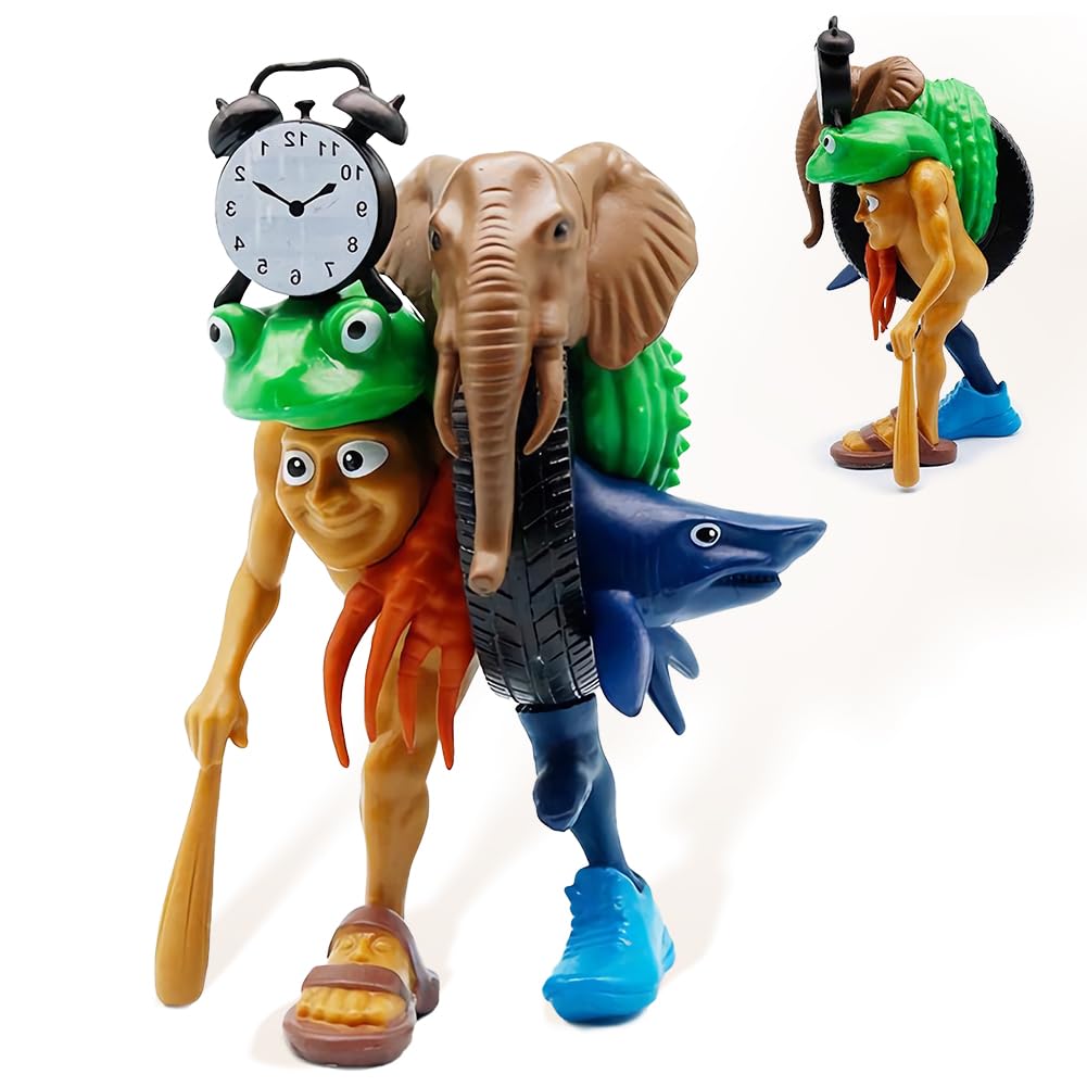 Dlishka Italian Brainrot Fun Toy Figures, 18 cm with Tung Sahur, Tralalero and Lirili Larila, Set of Internet Memes for Fans Aged 6 and Up, Fusion Monster