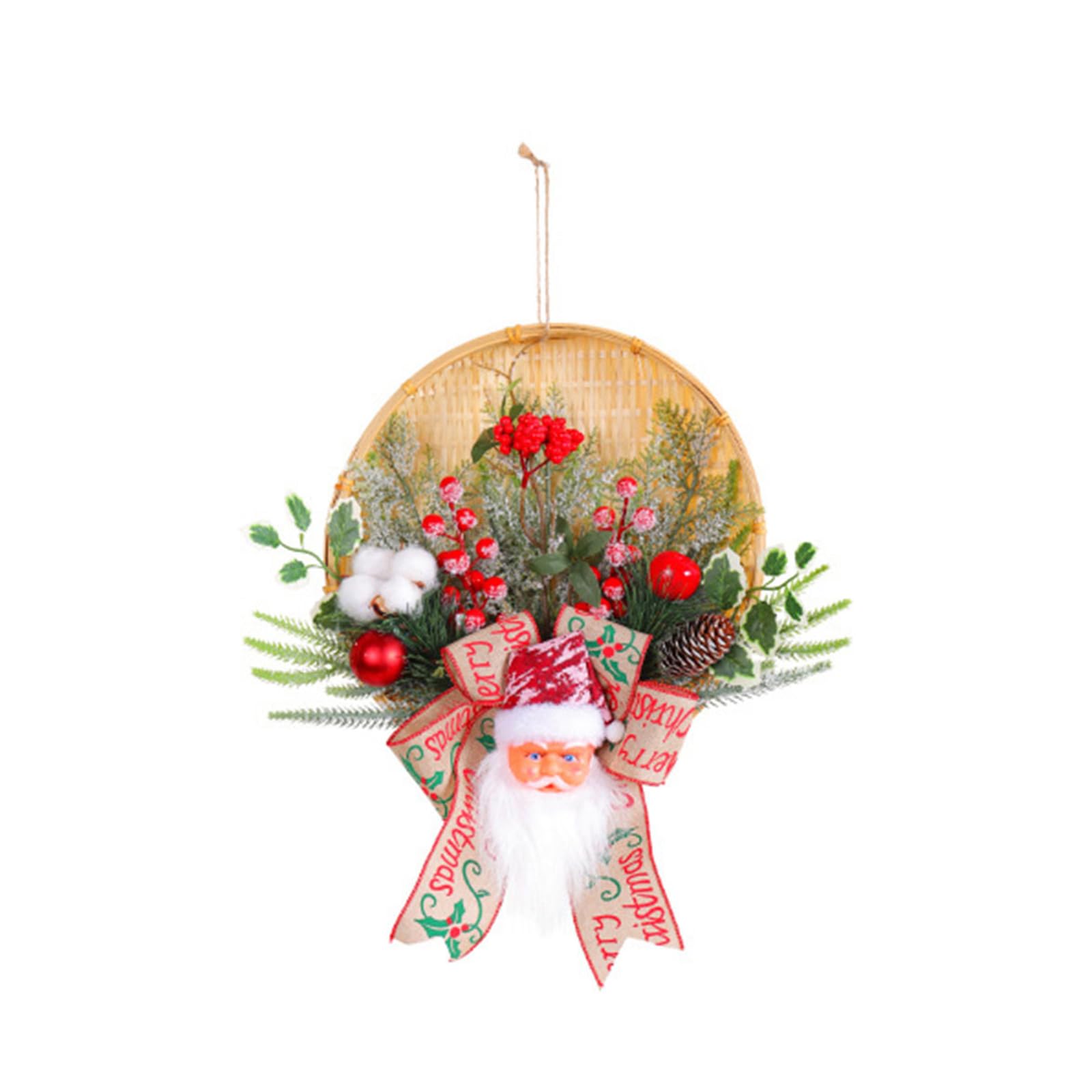 Adorable Santa Christmas Wreath Enhance the Holiday Atmosphere Indoors and Outdoors Craft