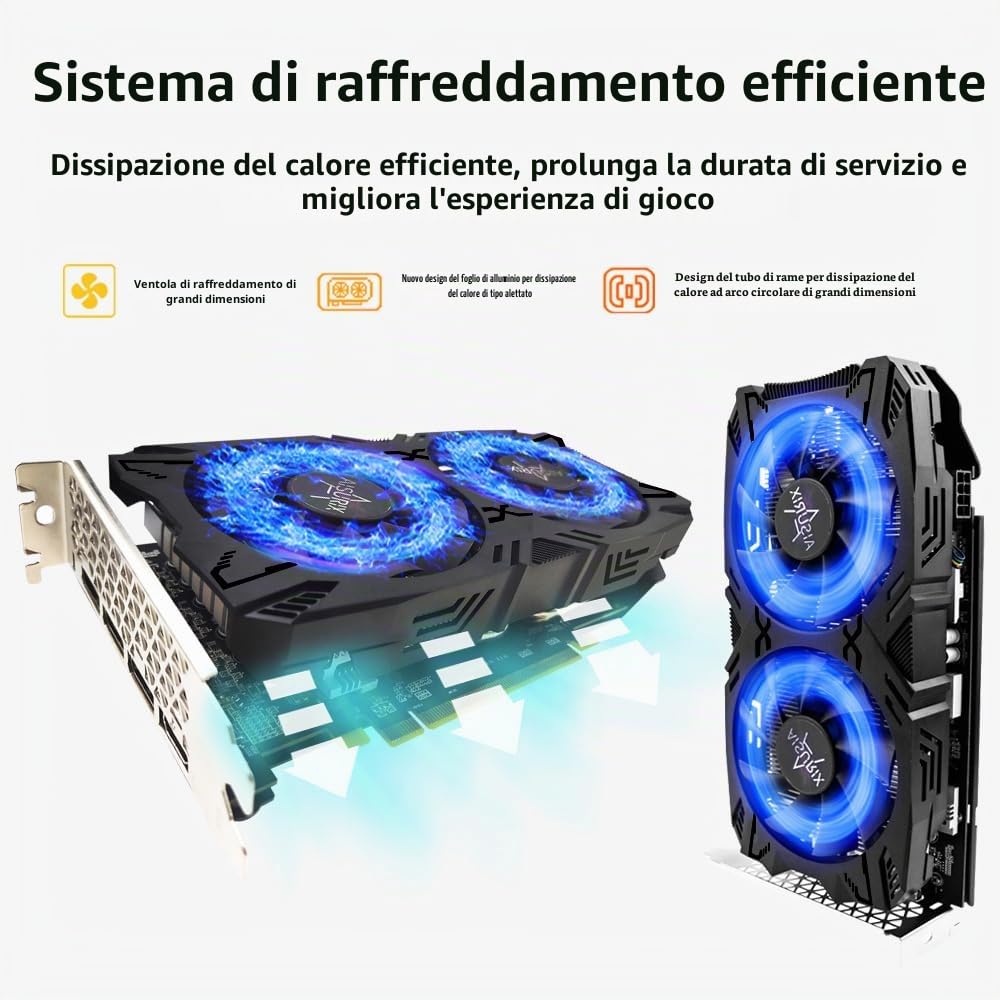 AISURIX RX 5500 - Scheda grafica GDDR6 da 8 GB, 128 bit, 3XDP, HDMI, PCI Express 4.0 x 8, 8 pin con sistema intelligente ventola, schede video per PC da gioco con 3 DisplayPort + 1 HDMI (5500)