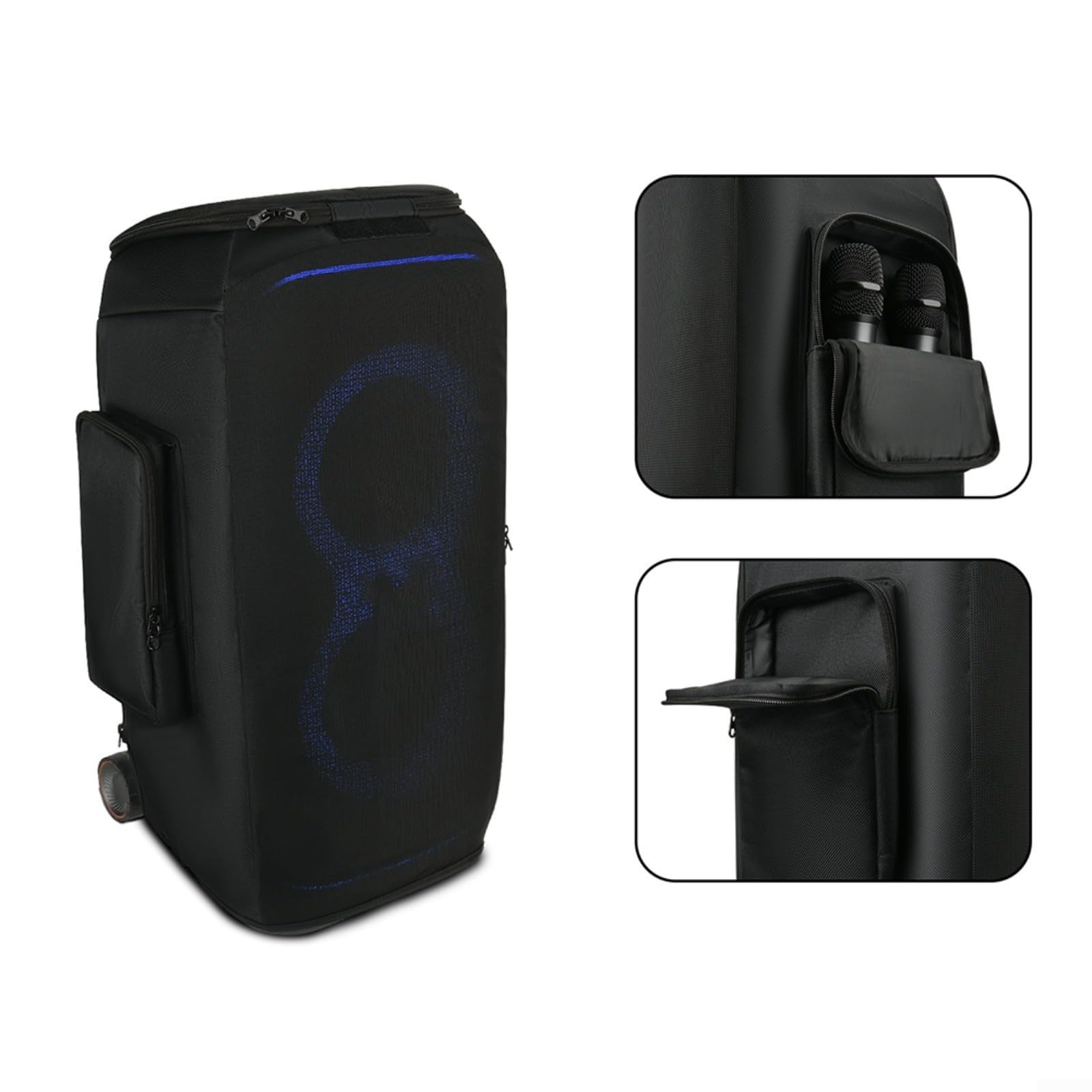 Für JBL PARTYBOX-STAGE 320 Staubschutz, wasserdichte Outdoor-Reise-Lautsprechertasche, 600D Nylon-Schutzhülle, schwarze Tragetasche für tragbares Audiosystem, 33 x 27,5 x 66 cm
