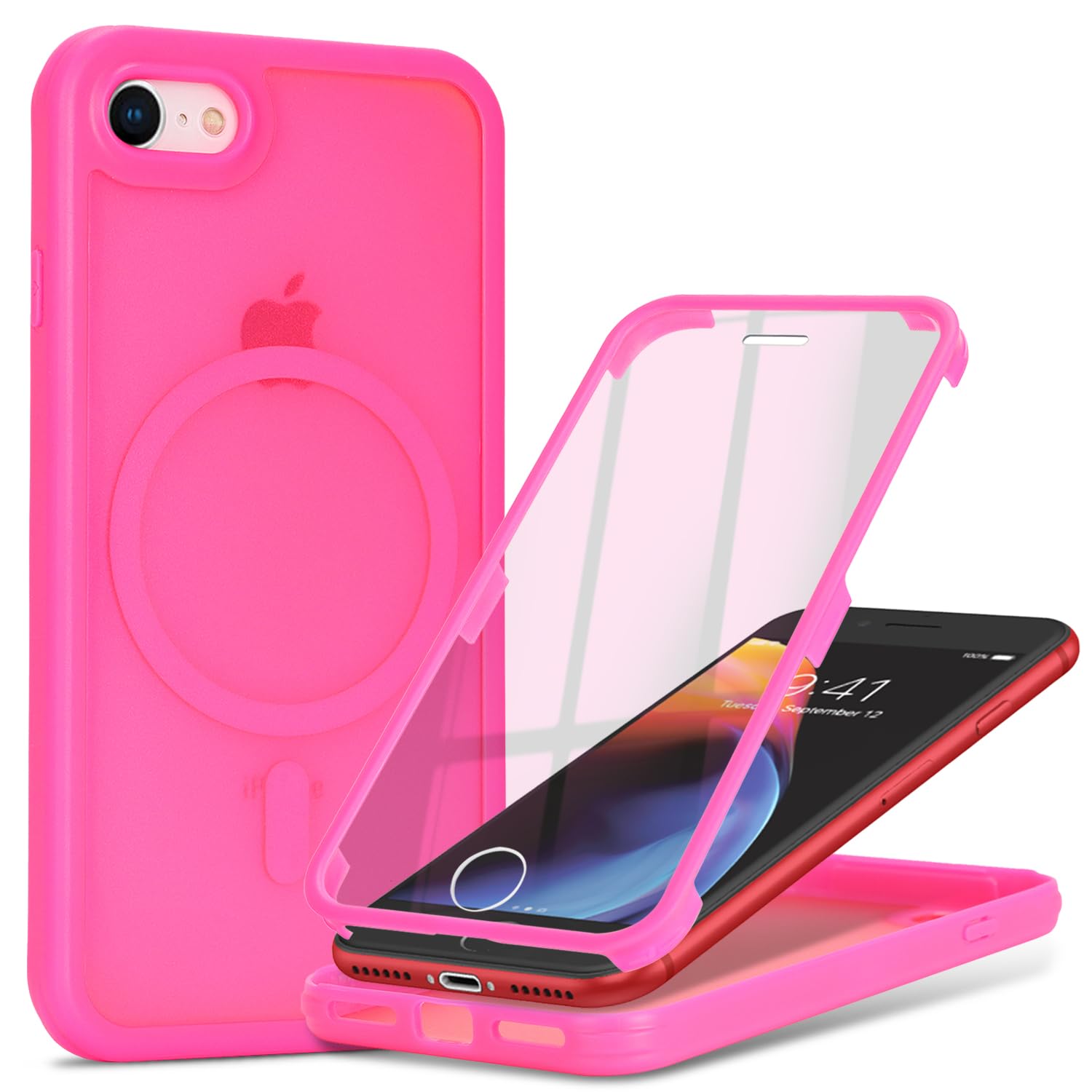 Magnetic for iPhone 7/8/SE(2020/2nd/2022/3rd) Case,Rose Red