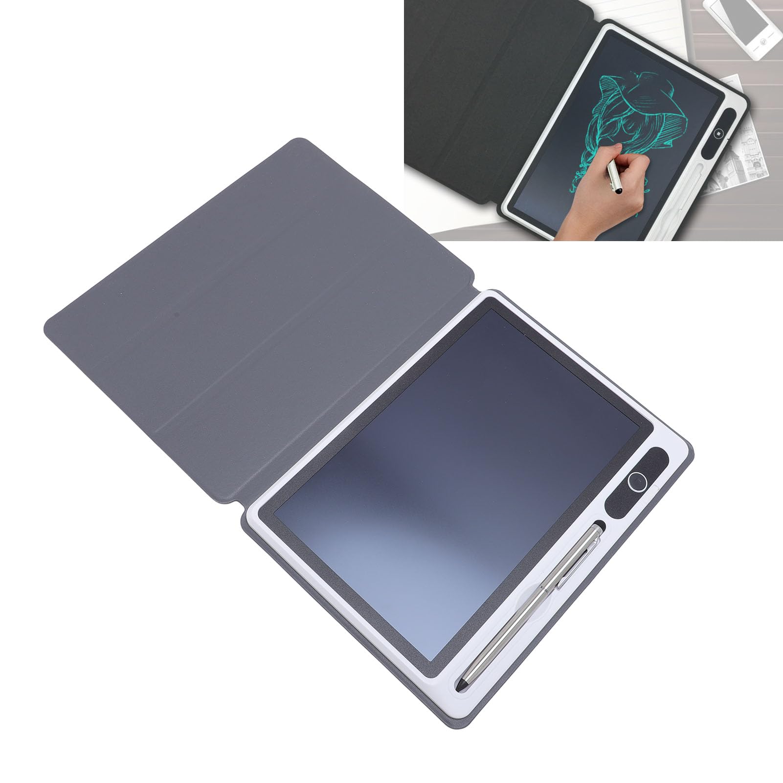 LCD Schreibtafel für Erwachsene, Flexibles Zeichentablett mit Smart Lock Bildschirm, Zeichenbrett für Geschäftsarbeit (Black)