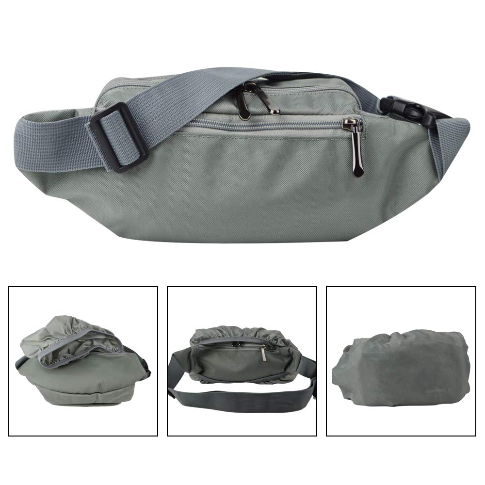 oxpecker Marsupio Borsa con Copertura Antipioggia, Marsupio Impermeabile per Uomini e Donne, da Allenamento Viaggio Casual, Anca, Ciclismo, Marsupio con Cinghia Regolabile per Esterni, N-5923 C