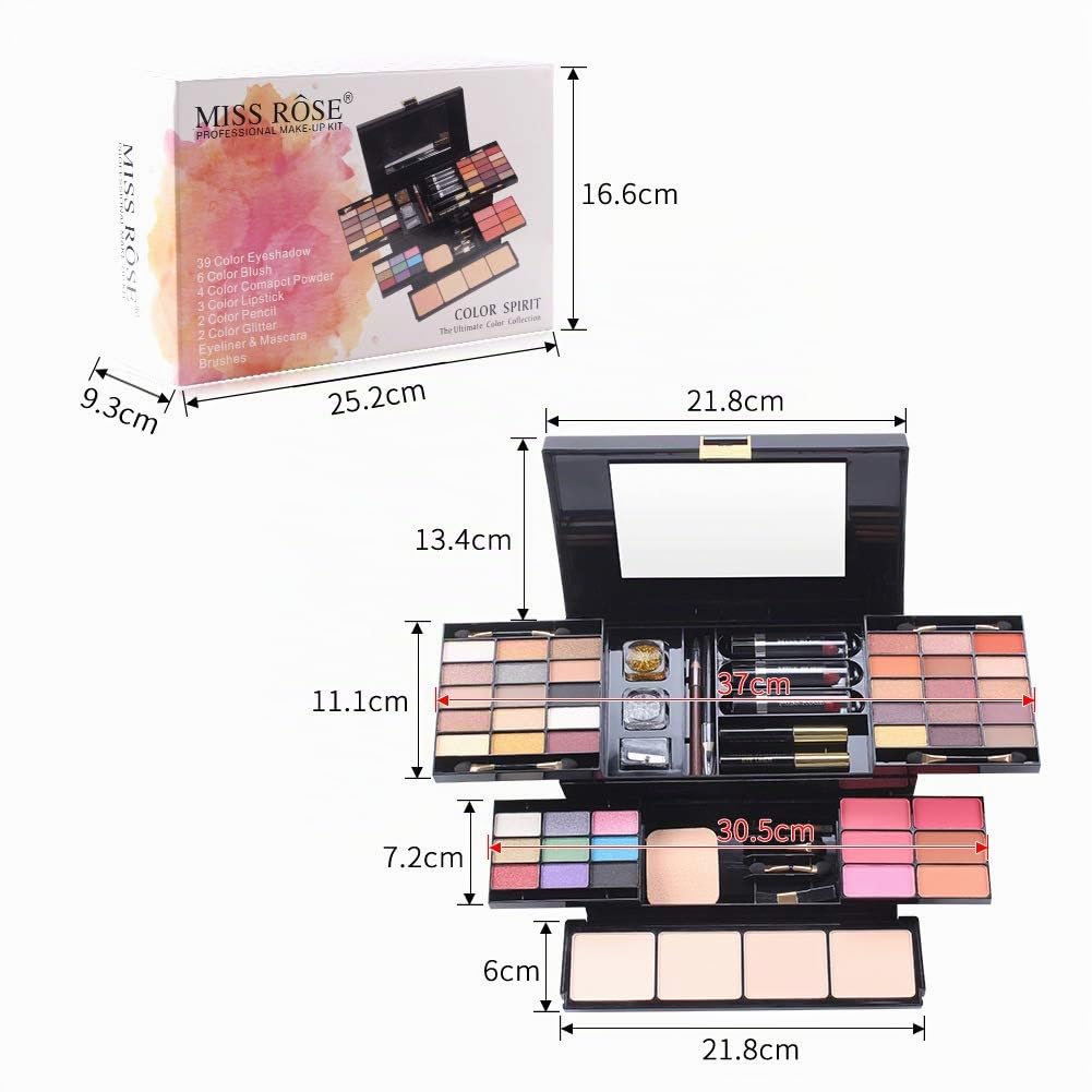 Kit de maquillage femme complet, Cofret maquillage pour femme, Palette maquillage, Cosmetic Makeup avec Ombres à Paupières, Pinceaux, Correcteur, Mascara..(39 Couleur)