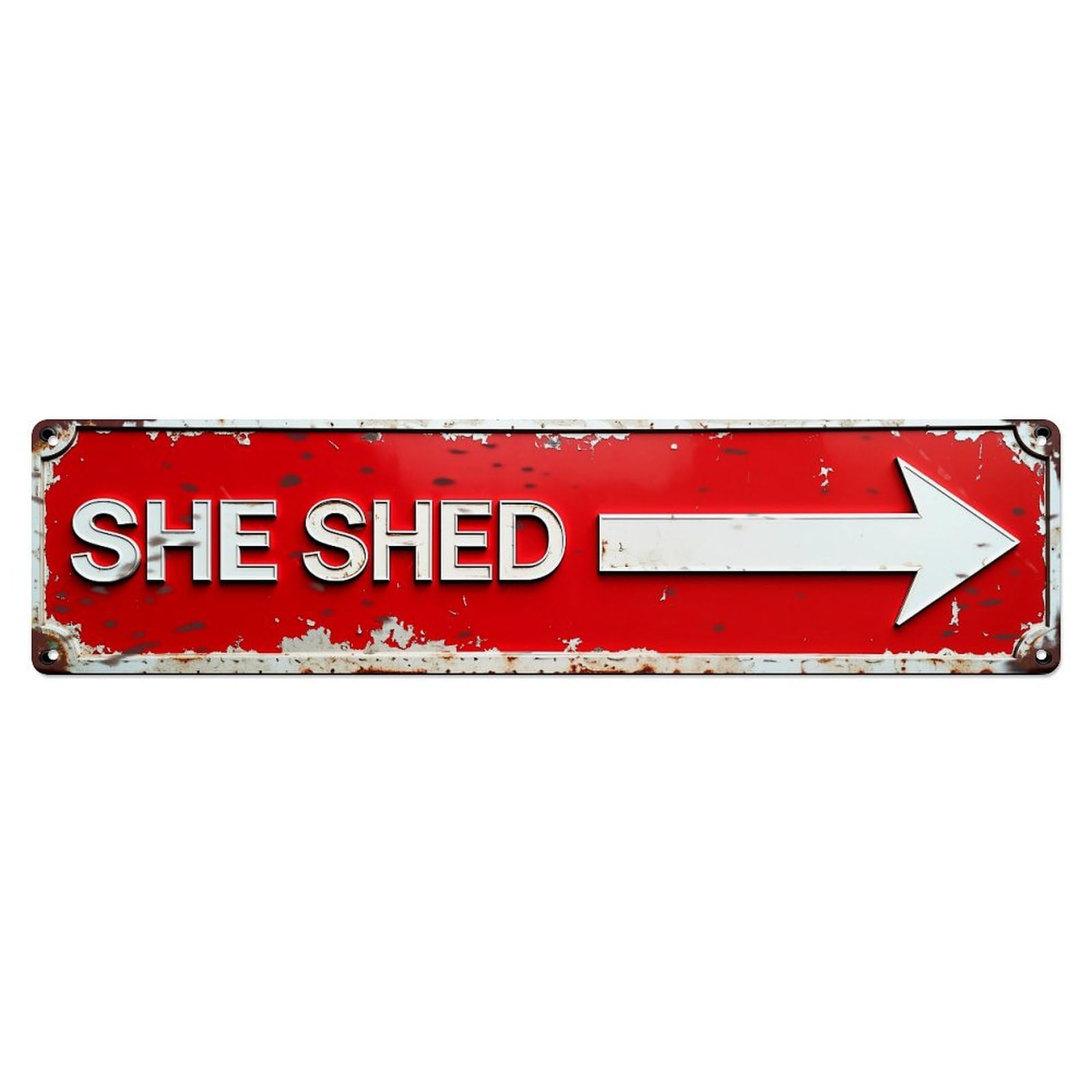 Red Metal Sign With Arrow Vintage Tin Sign Retro Metal Wall Decor Metal Poster, Home Bar Garage Farmhouse Cafe Wall Art Decoration 4x16Inch