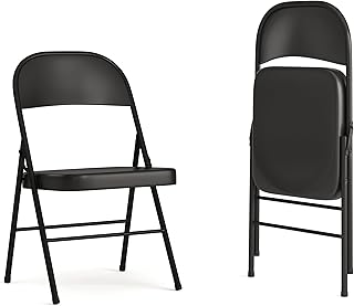 Flash Furniture 2 Pack HERCULES Series Double Braced Black Metal Folding Chair