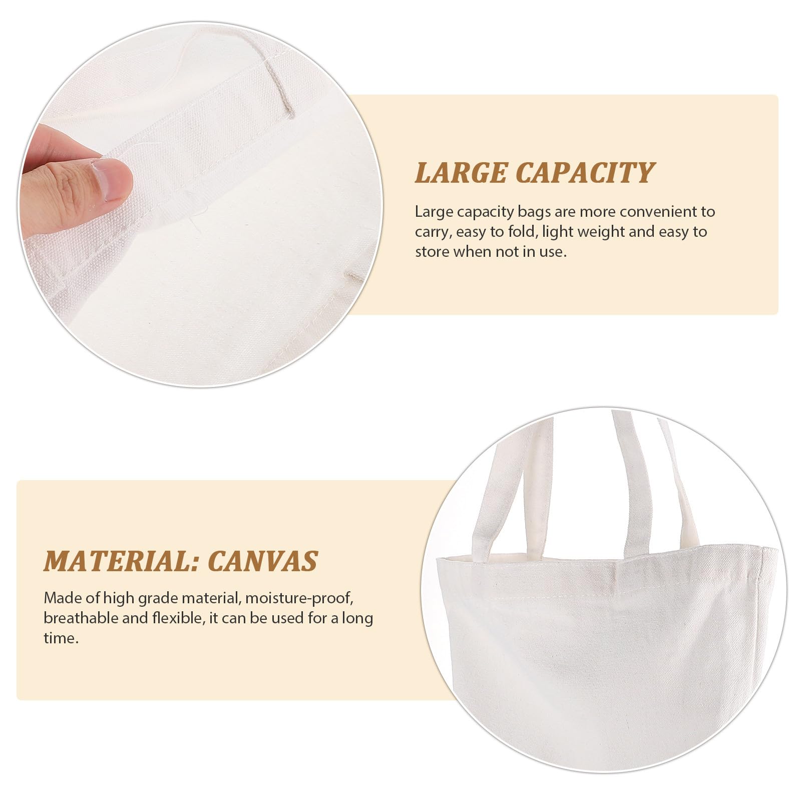 10 Pezzi Borsa della Spesa in Tela per Sublimazione 40x35 Cm Bianca Verticale, Borse Tote Lavabili Riutilizzabili per Spesa, Spiaggia e Viaggio, Custodia Portaoggetti Resistente