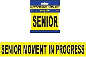 Senior Moment In Progress Party Tape 3 x 20 ft. with Hilarious Seniors