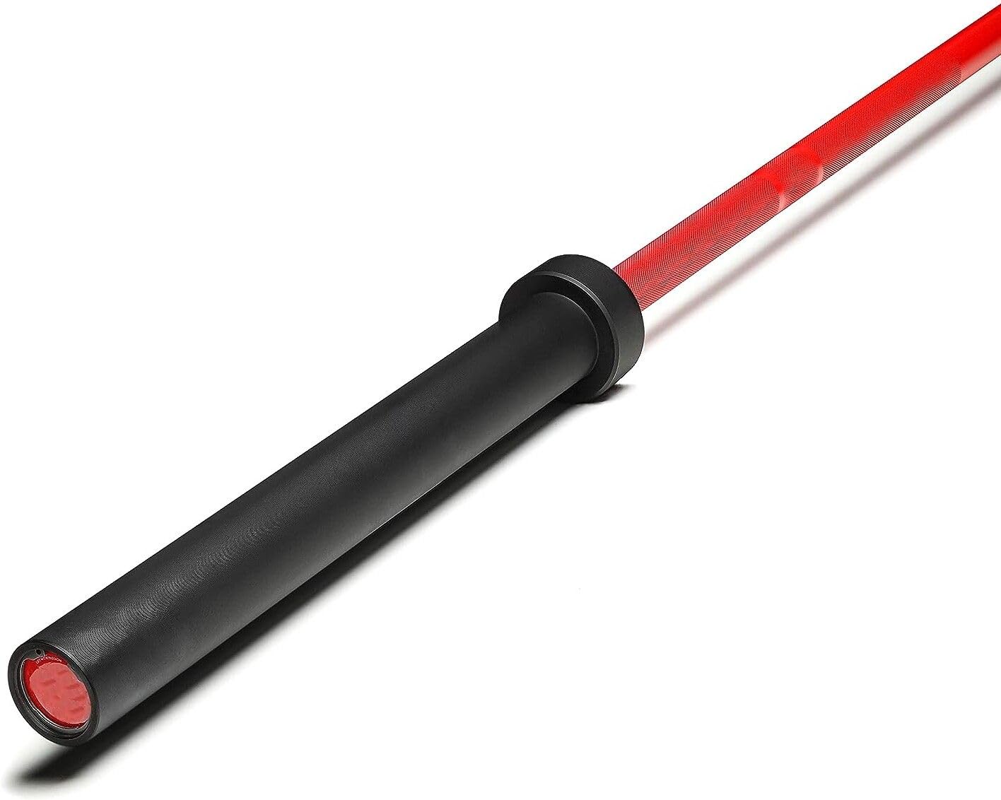 Dinetic 7 feet RED BAR Olympic Weightlifting Powerlifting Gym Crossfit Barbell Rod 15kg Weight Lifting Bar ()-image-46