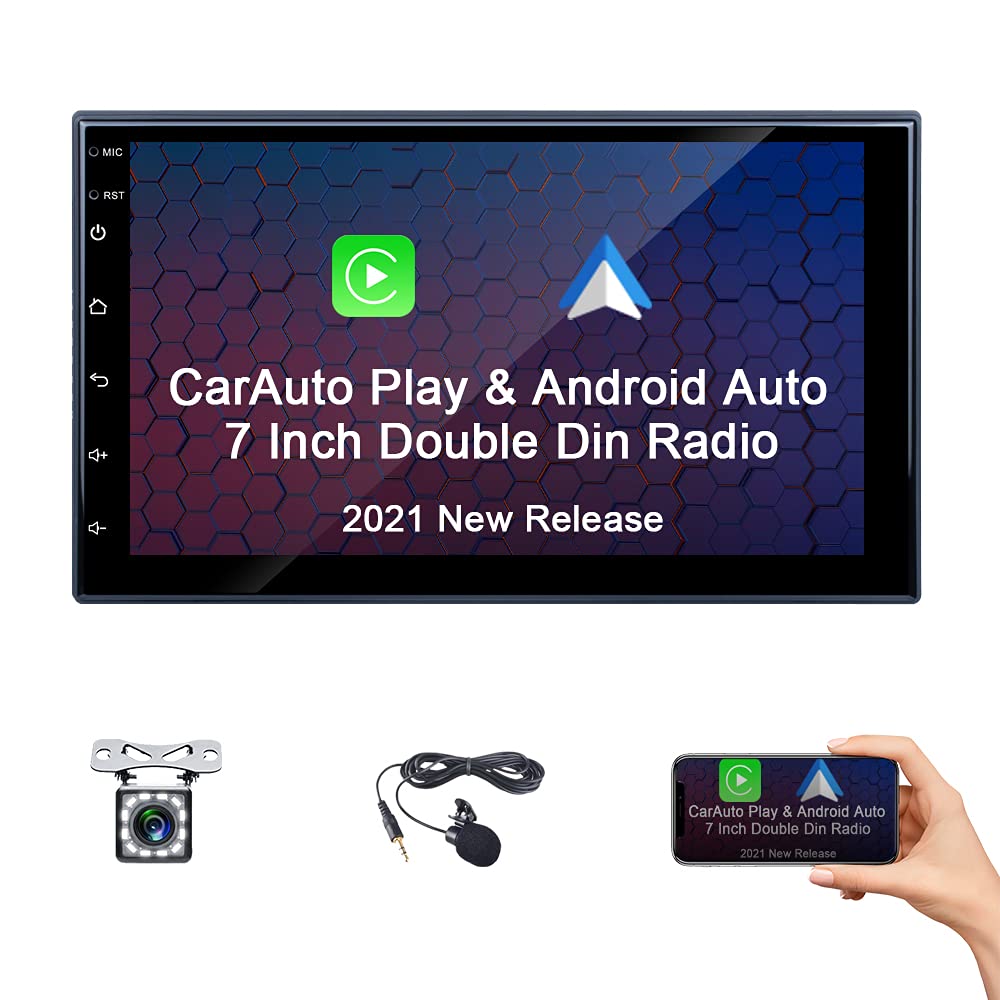 Camecho Android Auto Head Unit Double Din Car Stereo Apple Play 7 Inch