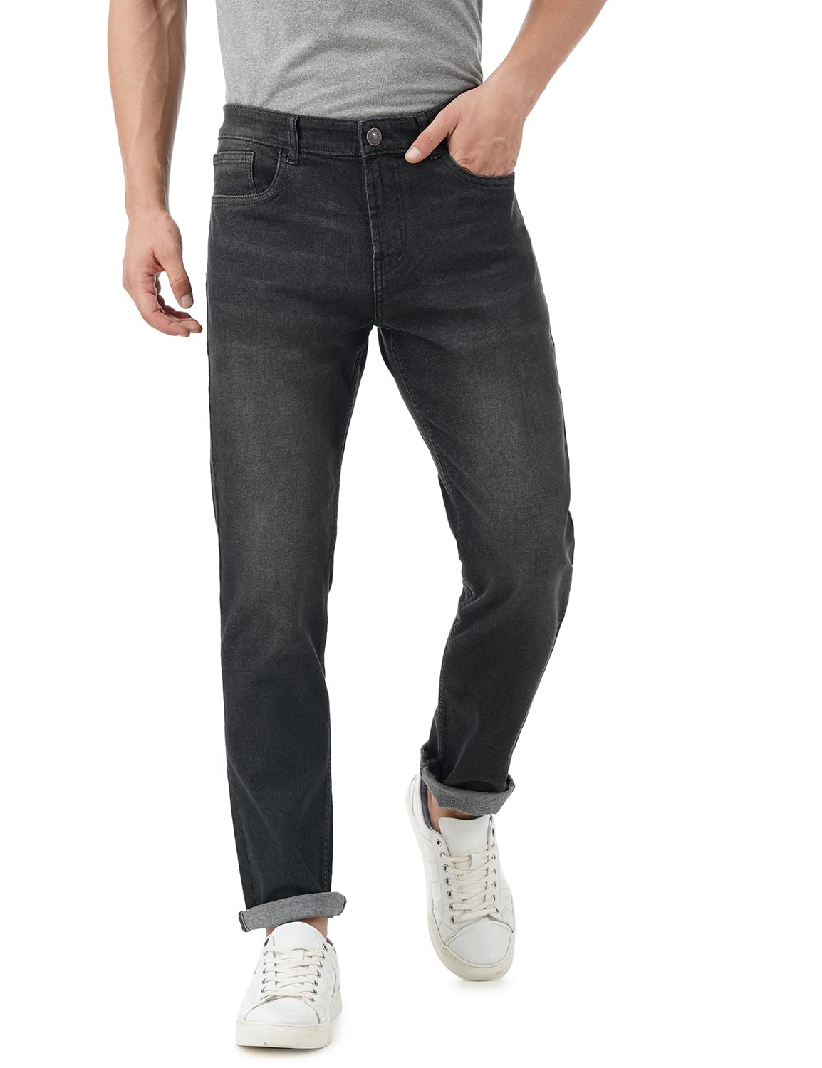 INKDMen's Lightweight & Stretchable Regular Fit Jeans