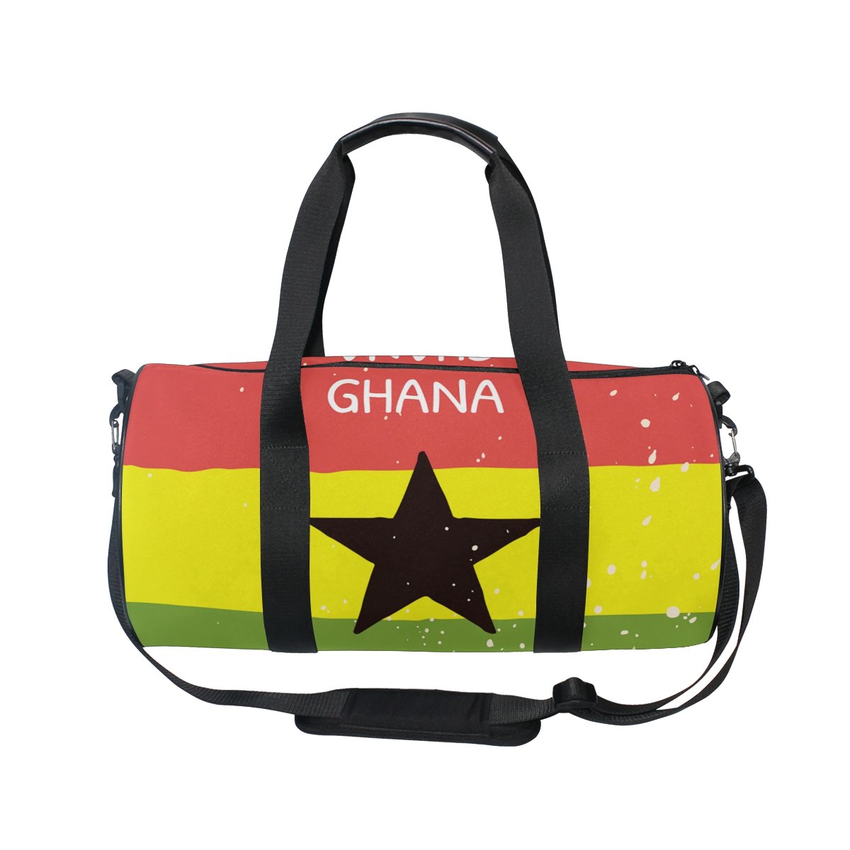 Distressed Ghana Flag Travel Duffel Shoulder Bag ?Sports Gym Fitness Bags