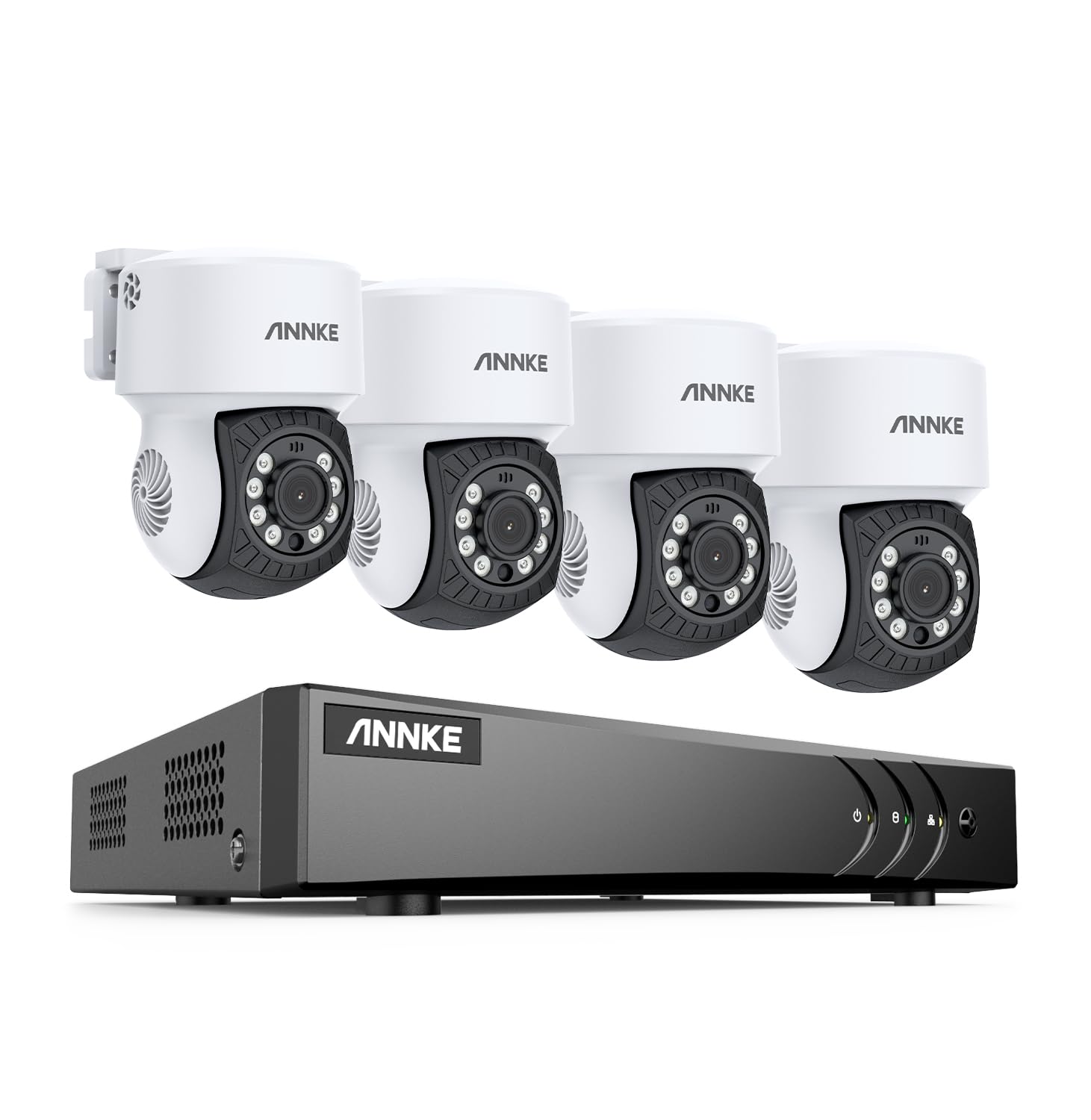 ANNKE 3K 8 Channel H.265+ DVR CCTV Security Camera System, 4 PT Cameras, Color Night Vision, Human/Vehicle Detection, Weatherproof Outdoor Indoor, 24/7 Recording, NO Hard Drive