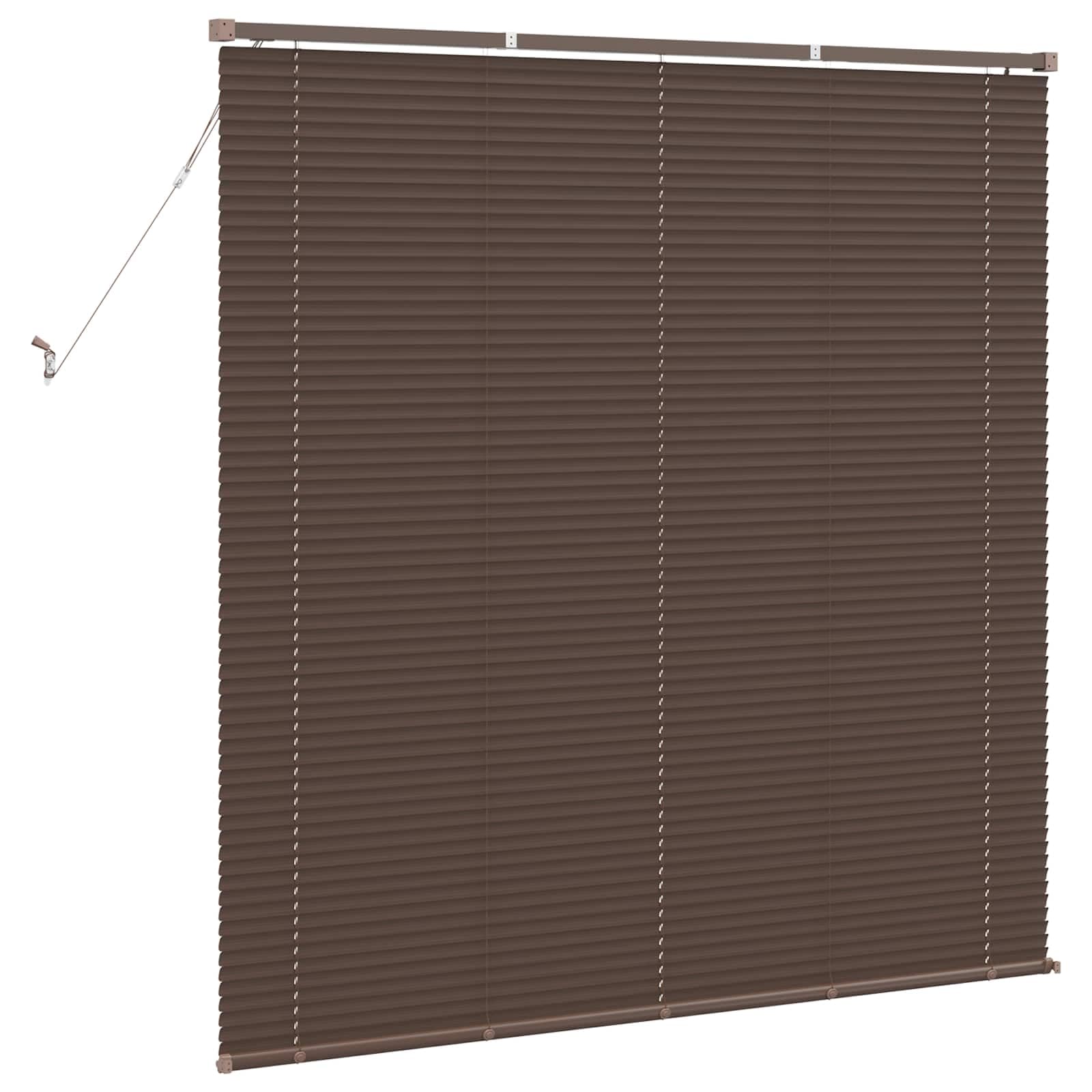 PVC-Jalousie, 150 x 140 cm, Braun, 25 mm | Modernes Design für den Schreibtisch, inklusive Drehstange, einfache Reinigung mit feuchtem Tuch