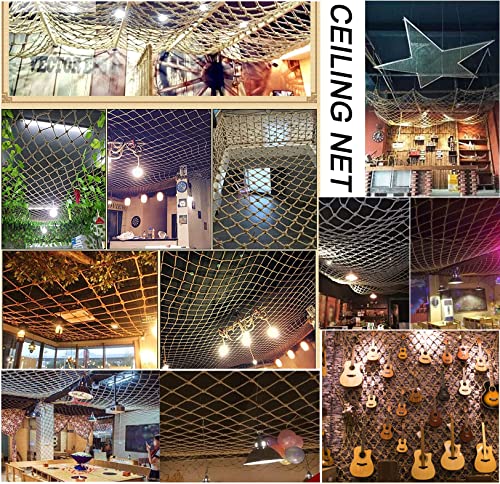 Image of KACQIHTU Hemp Rope Safety Net for Child Protection - Fence for Stairs, Balcony Railings, Garden, Playground - Climbing Net for Kids