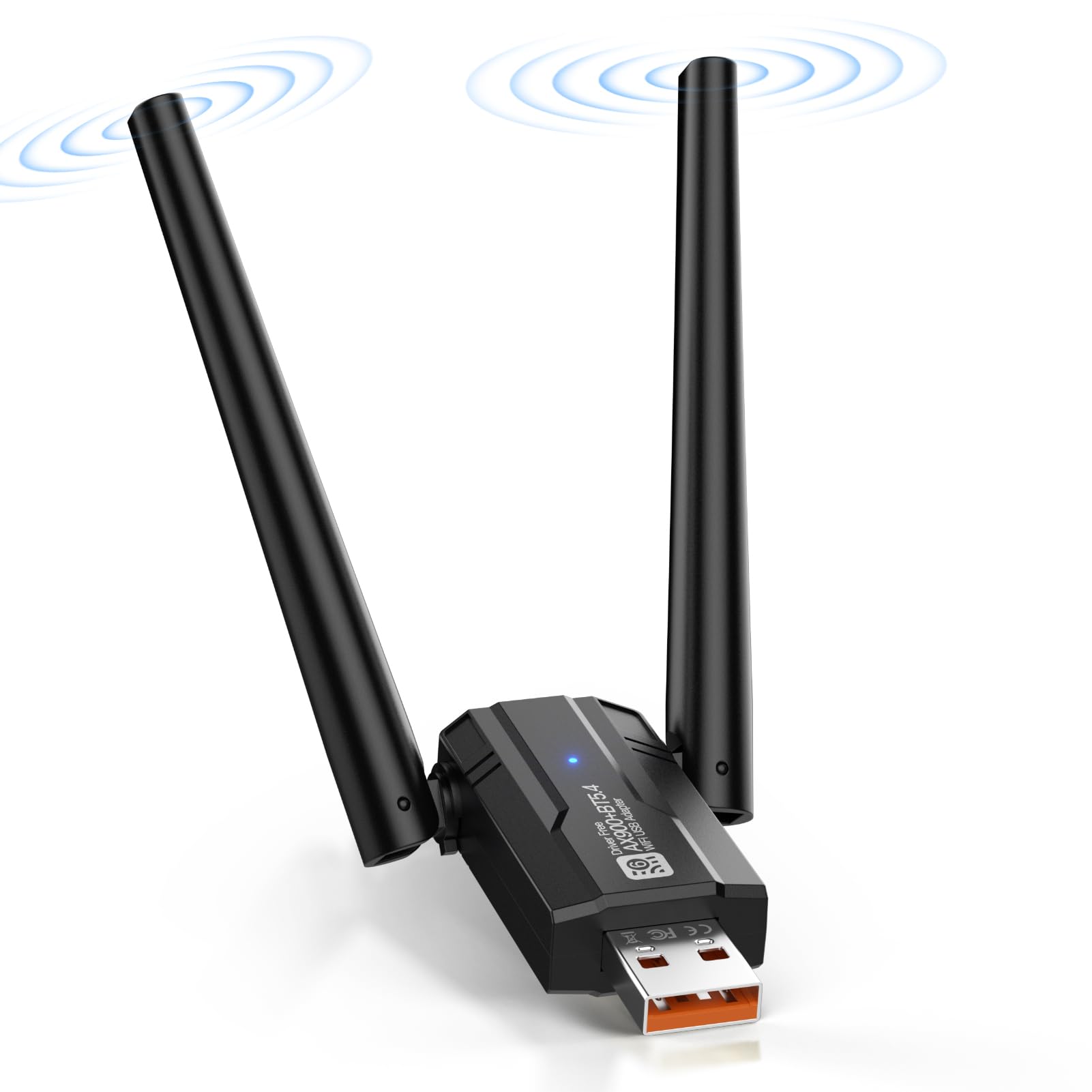 2 in 1 Adaptador Bluetooth para PC 5.4, WiFi USB para PC 900Mbps 2.4GHz/5.0GHz, Adaptador WiFi para PC con 5dBi Antena WiFi PC, Plug y Play, Dongle Bluetooth con Windows 11, 10