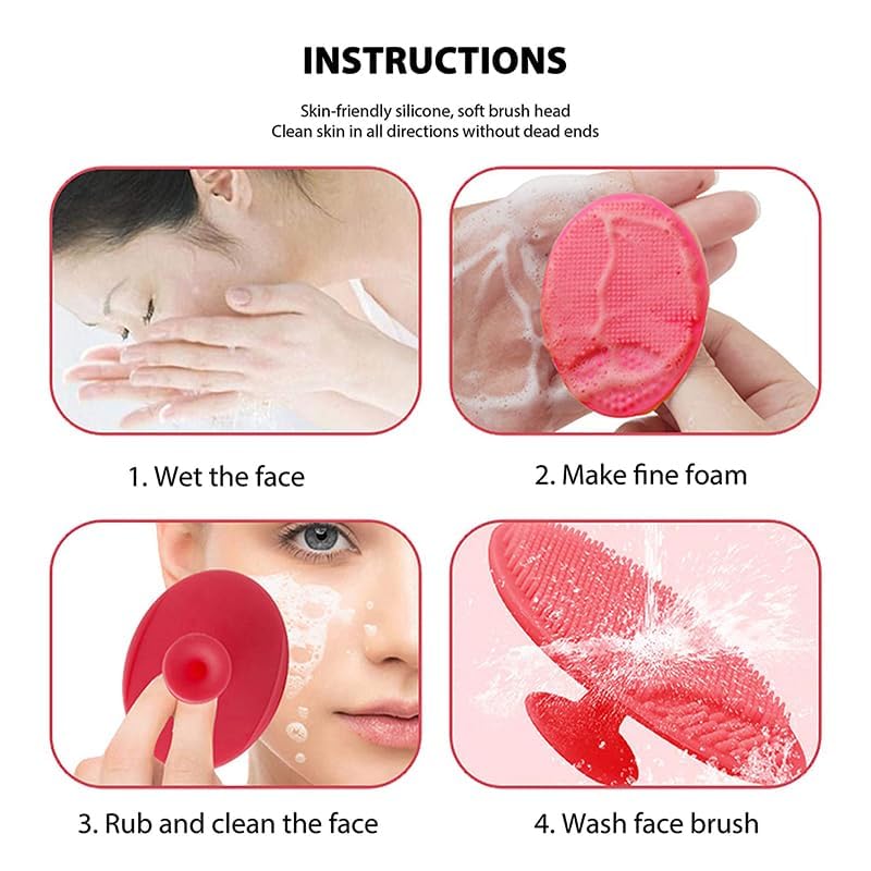 Giffy Skin Care Scrubber Beauty Soft Bristle Blackhead Remover Silicone Face Cleansing Facial Deep Pore Exfoliator Brush Clear and Radiant Skin Skin Care Brush for Women Multicolor (Pack of 6) 1