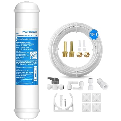 PURENAT Inline Water Filter with Fittings 1 Pack