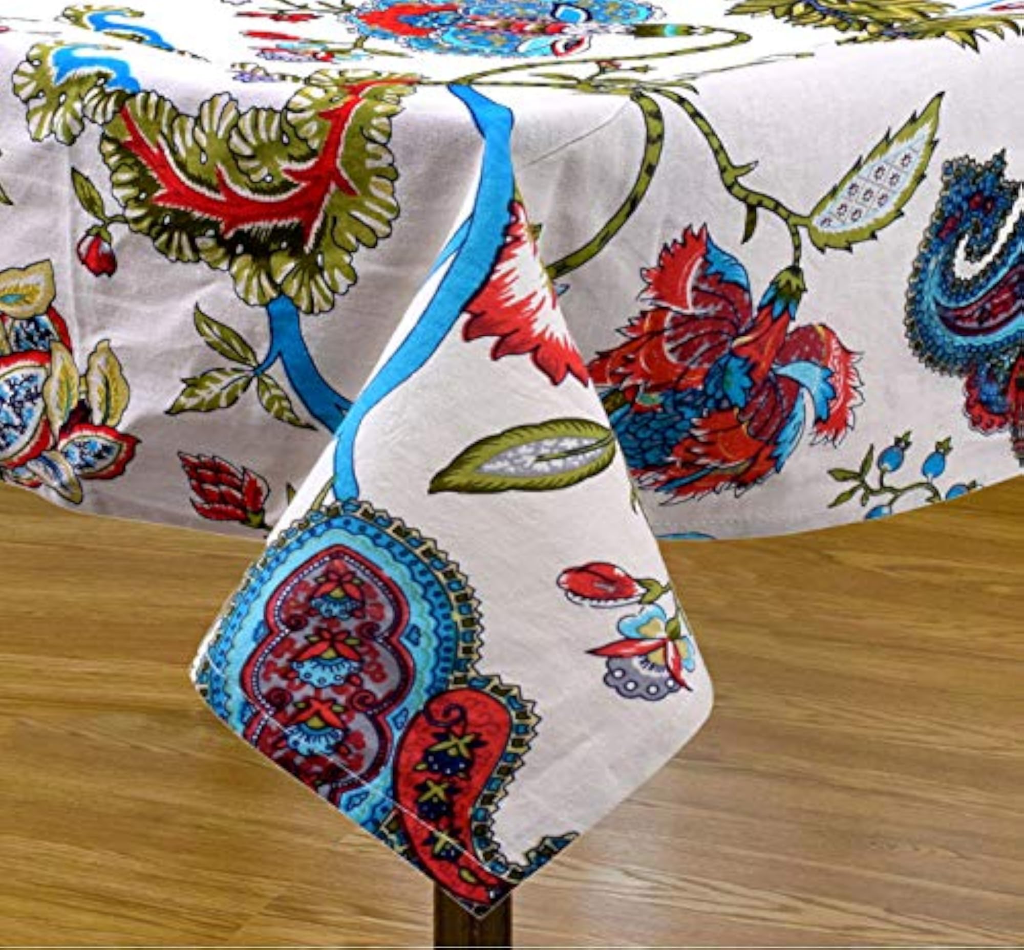 International Floral Square Cotton Table Cover for 4-6 Seater