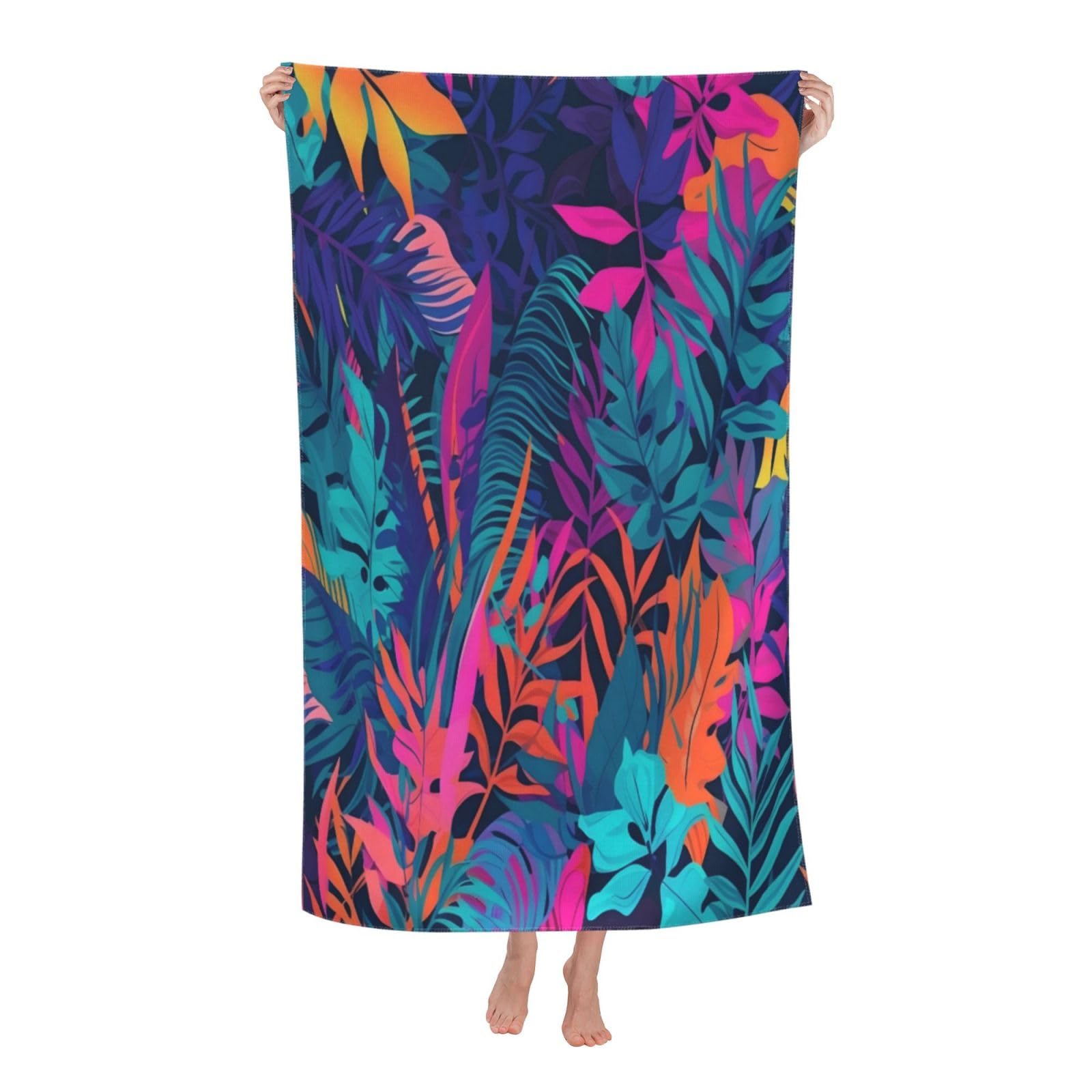 LSRCPD Beach Towels Leaves3 Bath Yoga Sports Pool For Adults Women 80X130Cm