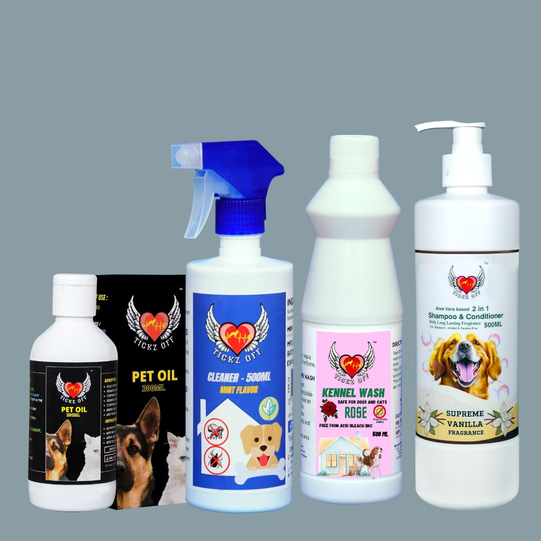 Free 500ml Wash with Pet Oil 200ml + Cleaner 500ml + 2in1 Premium Aloe Vera Shampoo & Conditioner | tickzoff | (Additional 10% Off) (Vanilla, Rose) (B0CQFGVGK9) Amazon Price History, Amazon Price Tracker