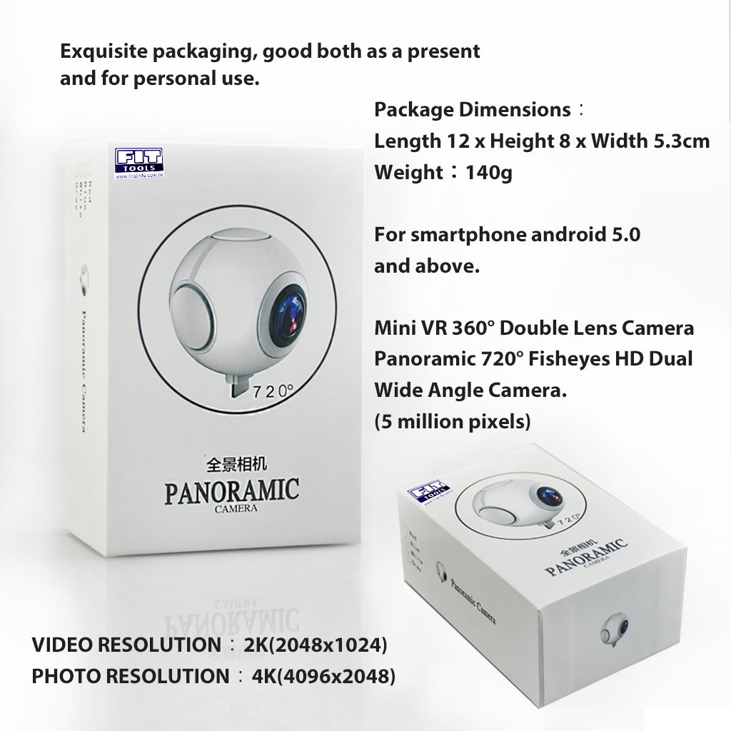 720° パノラマビデオカメラ スマホ Amazon | 良匠 FIRSTINFO TOOLS ミニパノラマ HDカメラ デュアル