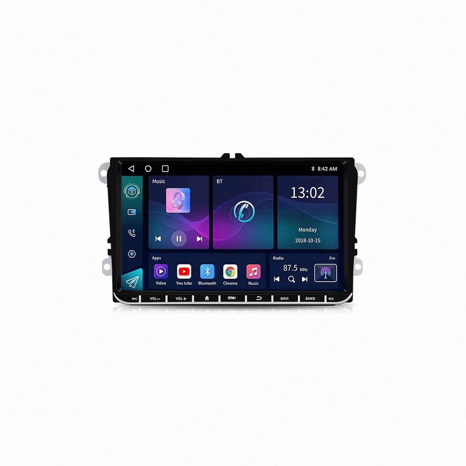 Nawigacja Satelitarna Carplay, Radio Samochodowe dla VW Volkswagen Tiguan Touran Amarok Golf Caddy Przenośny Ekran Dotykowy Apple Carplay, Nawigacja Gps/Sterowanie, 8 Rdzeń 6G+128G