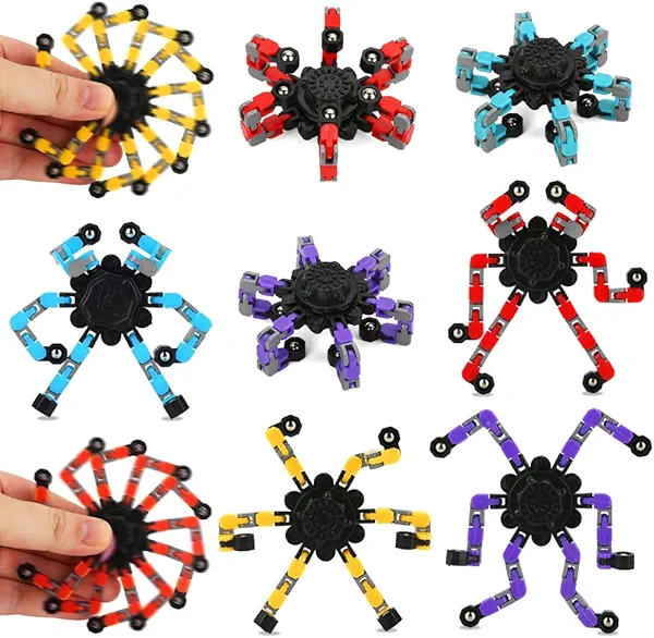 Fidget Spinners, 8 Pack Transformable Fidget Spinners Toys Party Favors for Kids 4-8 8-12 Goodie Bag Stocking Stuffers Treasure Box Classroom Prize Gifts for Birthday Halloween Christmas Easter Party