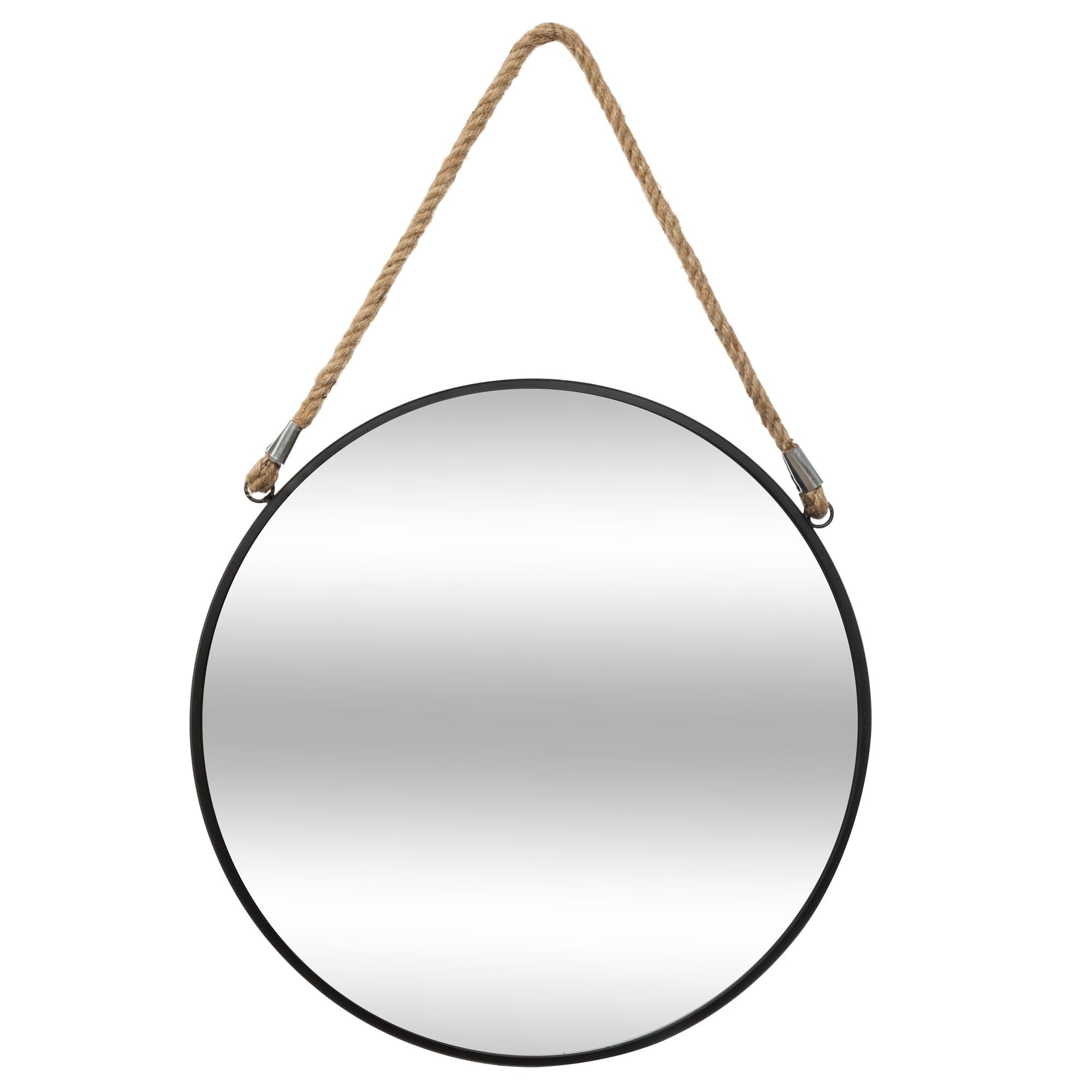 WELL HOME MOBILIARIO & DECORACIÓN Round mirror with rope, in metal|D. 55 cm
