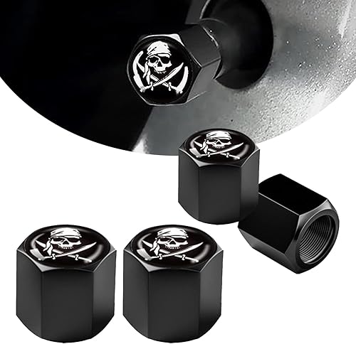 ZKFAR 4 tapones para válvulas de neumáticos de automóvil, doble hoja con capucha hermética a prueba de polvo (negro y plateado)