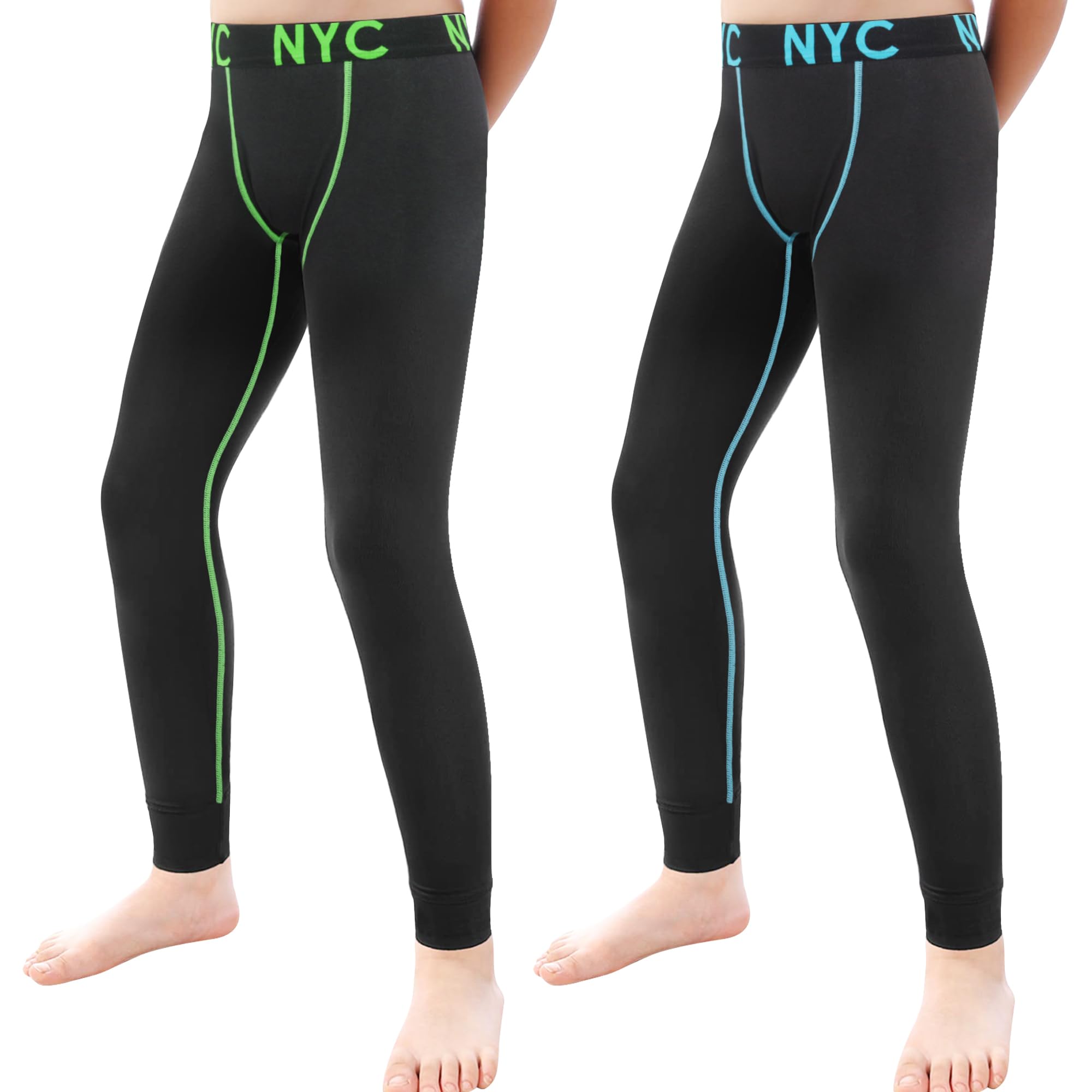 LiKing 2/3er Pack Kompressions Leggings Kinder Jungen Sportunterwäsche Fußball Trainingsanzüge Lange Unterhose Mit Slogan 2601