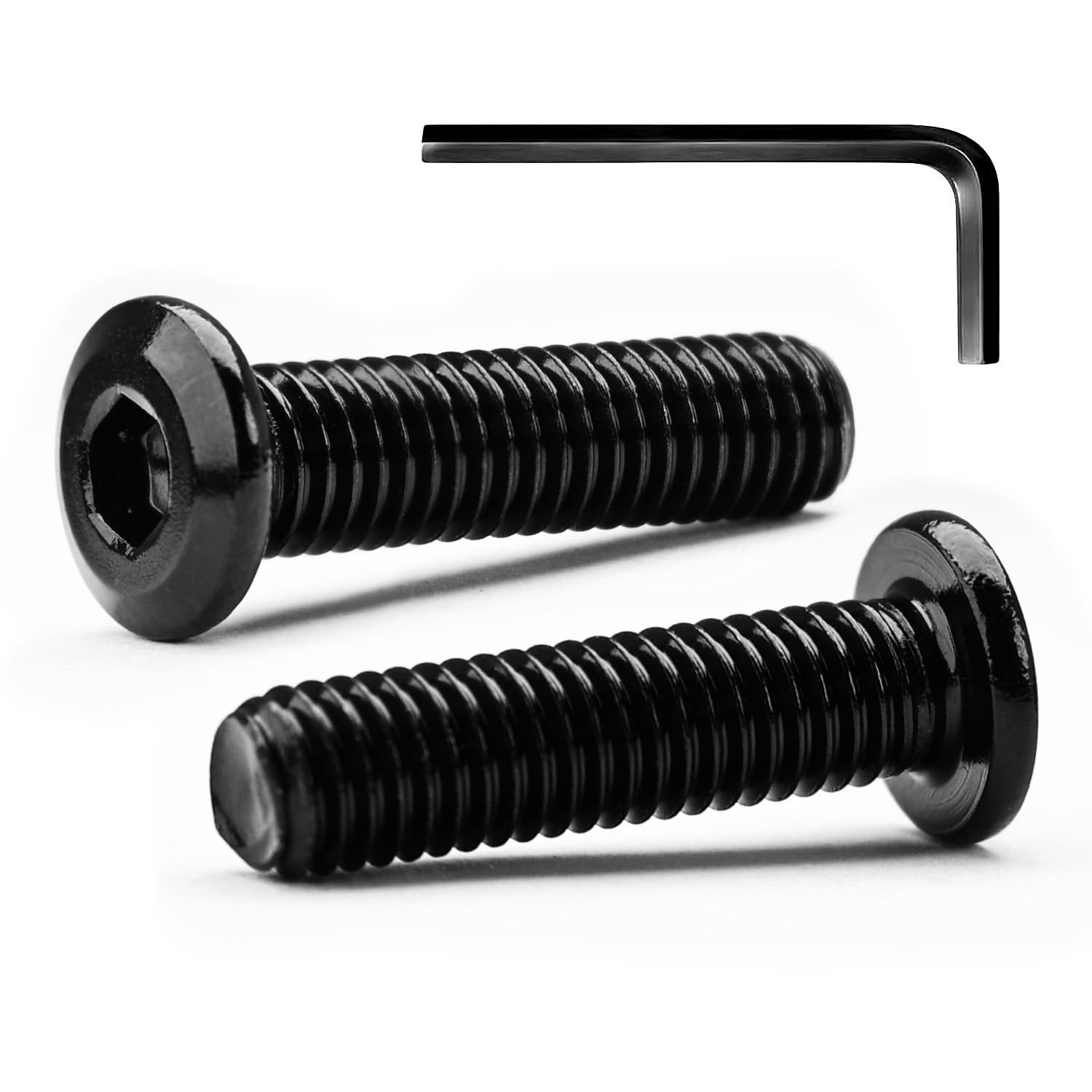 MINHER M5 x 30mm 10Pcs Flat Head Hex Socket Cap Screws Bolts, Furniture Bolts, 304 Stainless Steel 18-8, Full Thread (with Hex Spanner)
