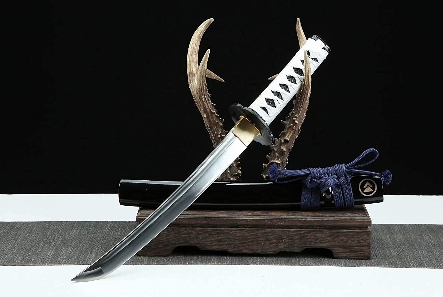 HERO SWORD Sword Ghost of Tsushima Cosplay Replica High Manganese Steel Blade Sword Japanese Samurai Game Katana + Tanto a Pair Knives (#1)