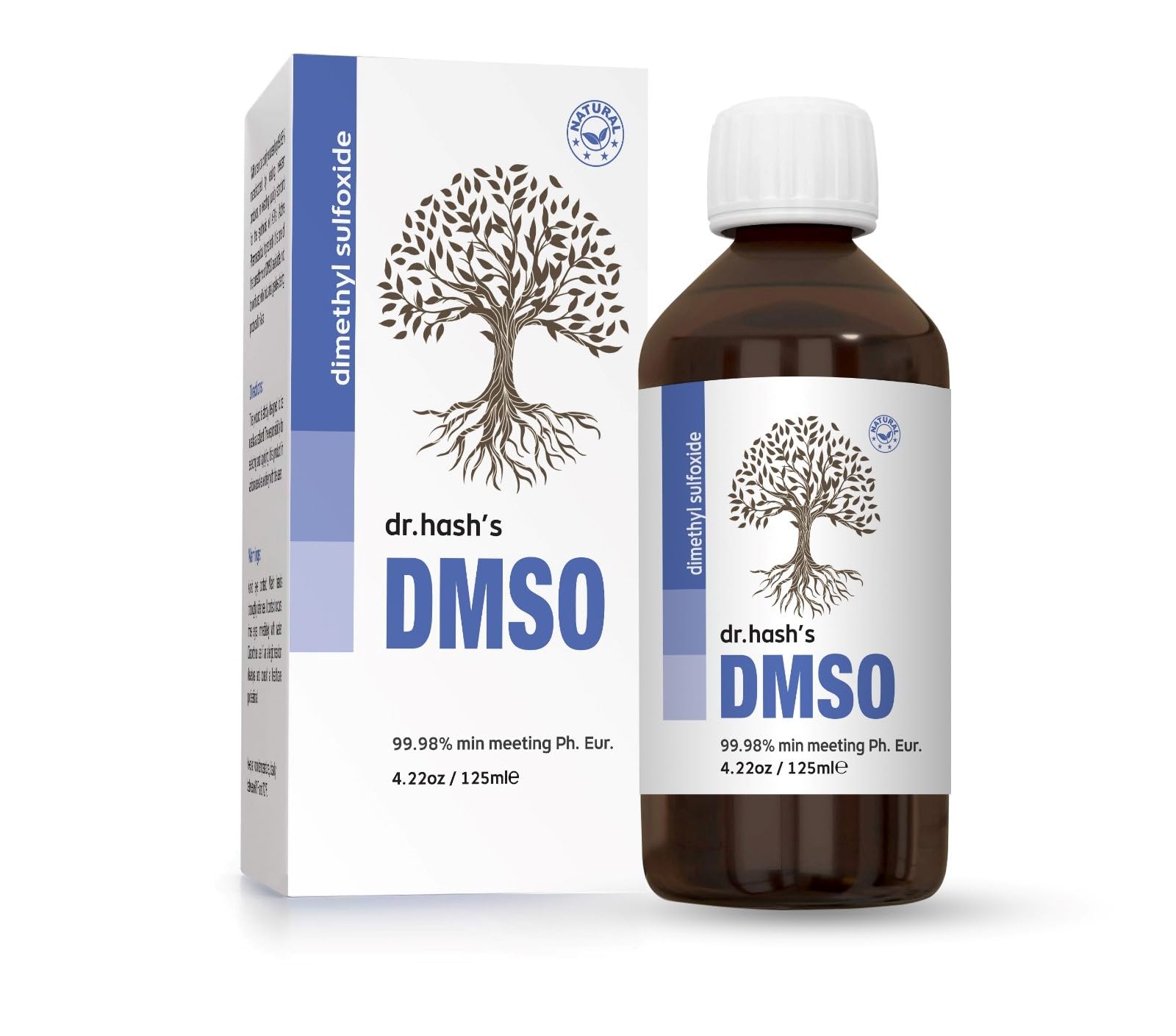 DMSO Dimethyl Sulfoxide 99.9% | Ph. Eur. 125ml in Amber Glass Bottle | Undiluted & Odourless | Made in United Kingdom by Dr Hash