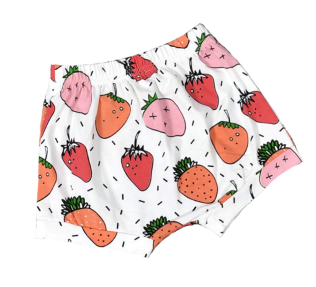 BIGBUY Summer Baby Pineapple Printed Cotton Shorts Harem Pants For 0-4 Years Old (0-6 Months, Strawberry)