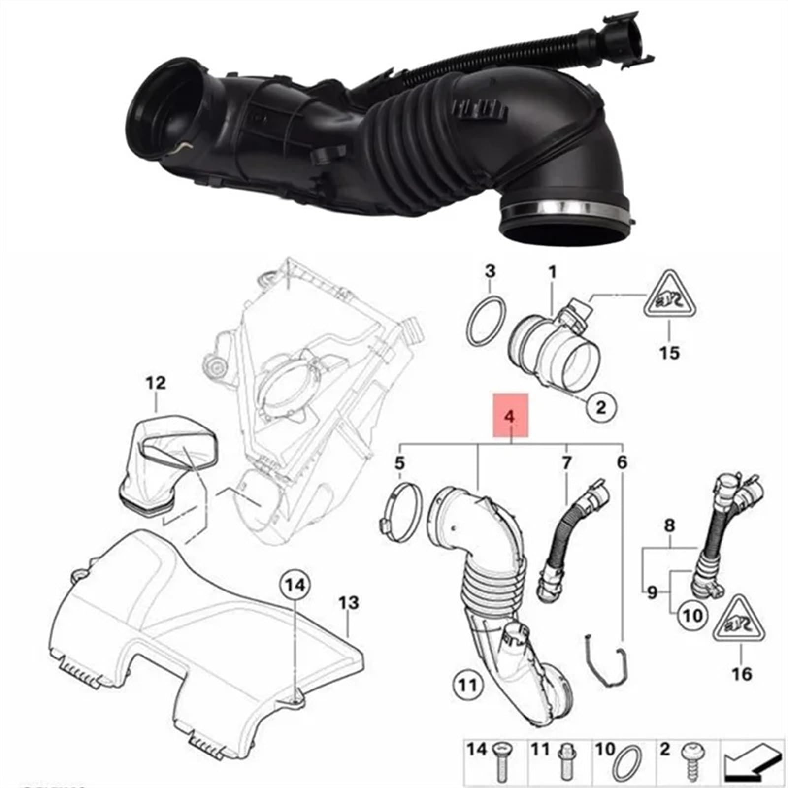 Tubo Aria Manicotto Per BMW SERIE 3 E90 E91 E92 E93 LCI E84 E81 E88 13717804846 1 Pz Tubo Aria Filtrata Di Aspirazione Tubo Aspirazione Turbo