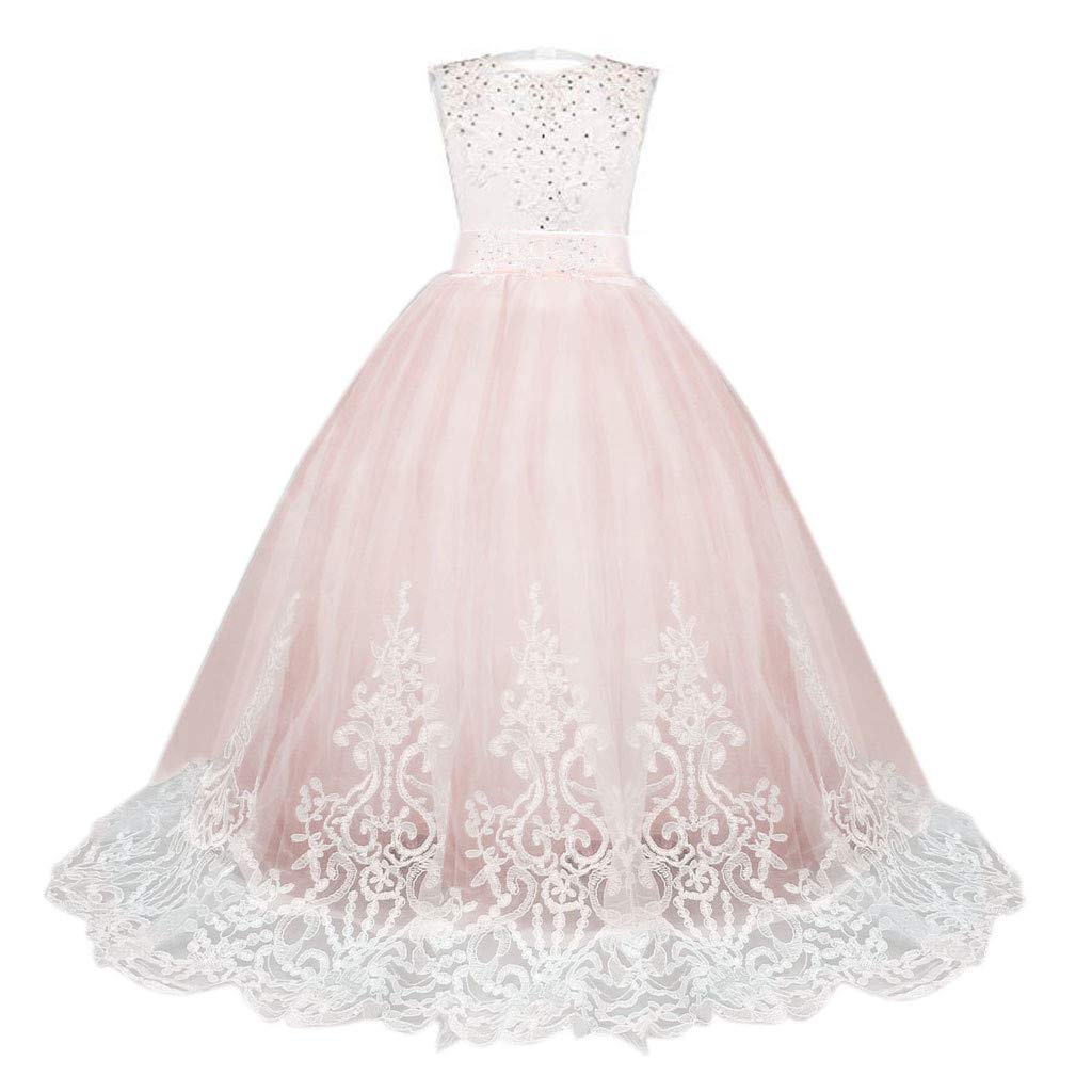 BIISDOST Fiesta Vestido de novia princesa Tulle Chuck Top Girl Fiesta Novio Niña Ropa y Falda Joyería Negro Plata